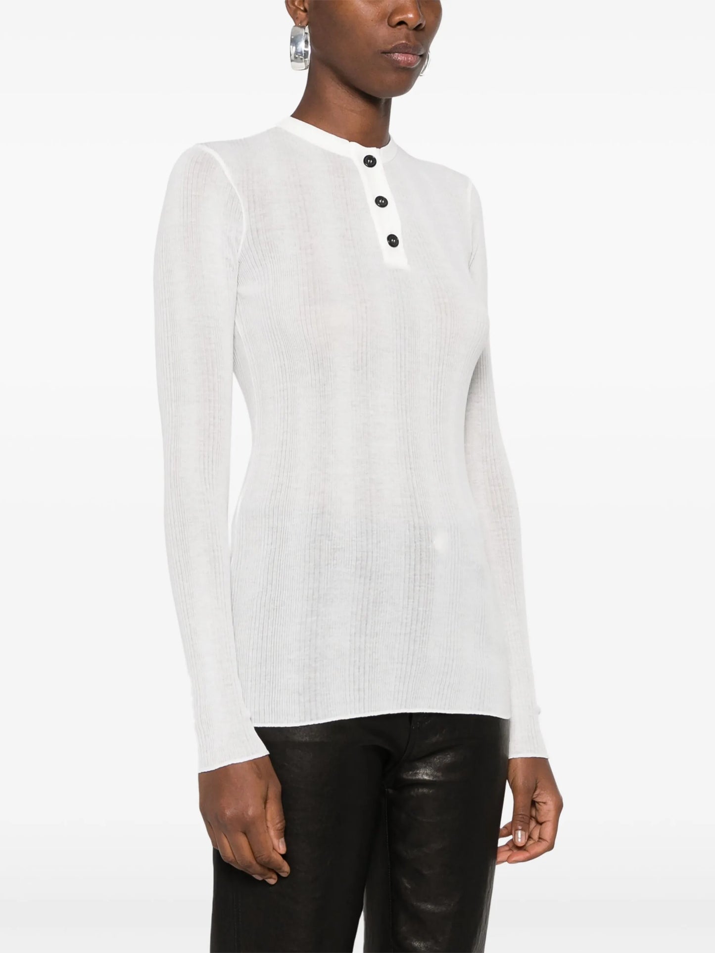 fine-ribbed long-sleeve T-shirt