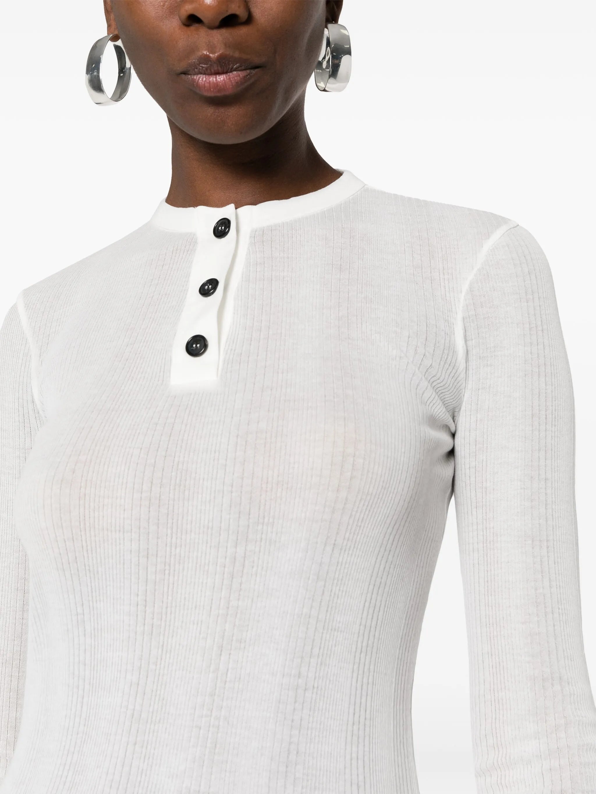 fine-ribbed long-sleeve T-shirt