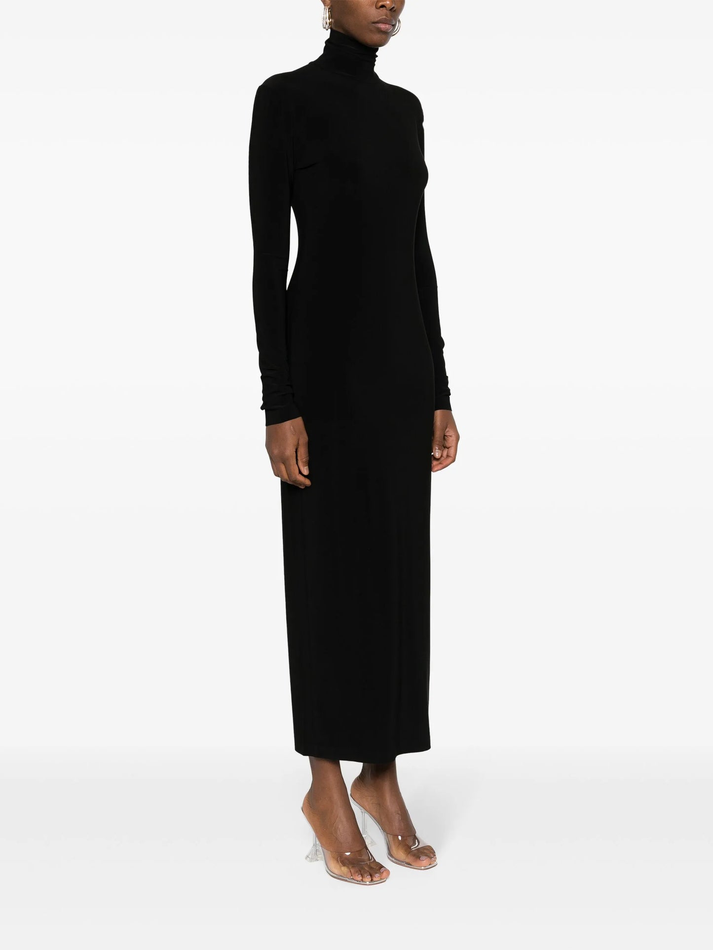 side-slit stretch-jersey maxi dress