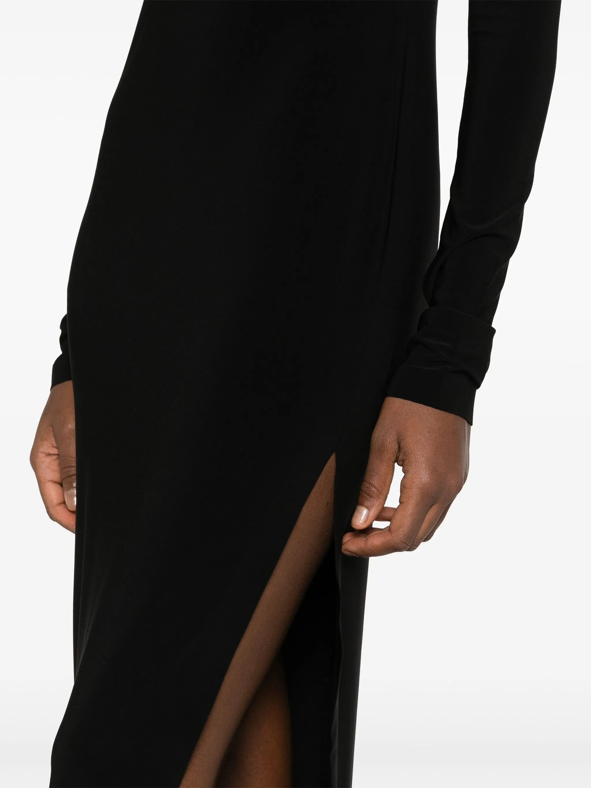 side-slit stretch-jersey maxi dress