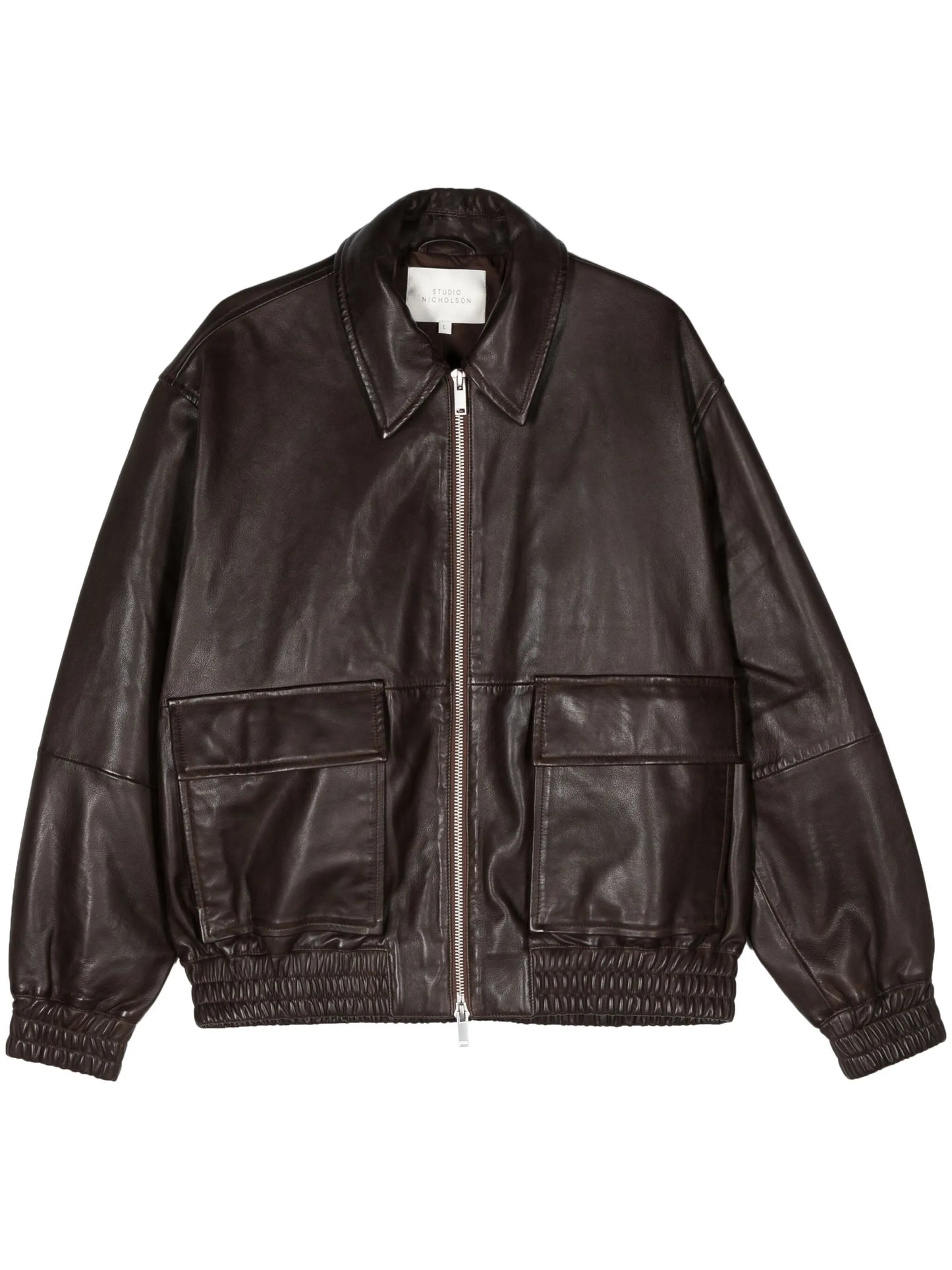 Piston leather zip-up jacket