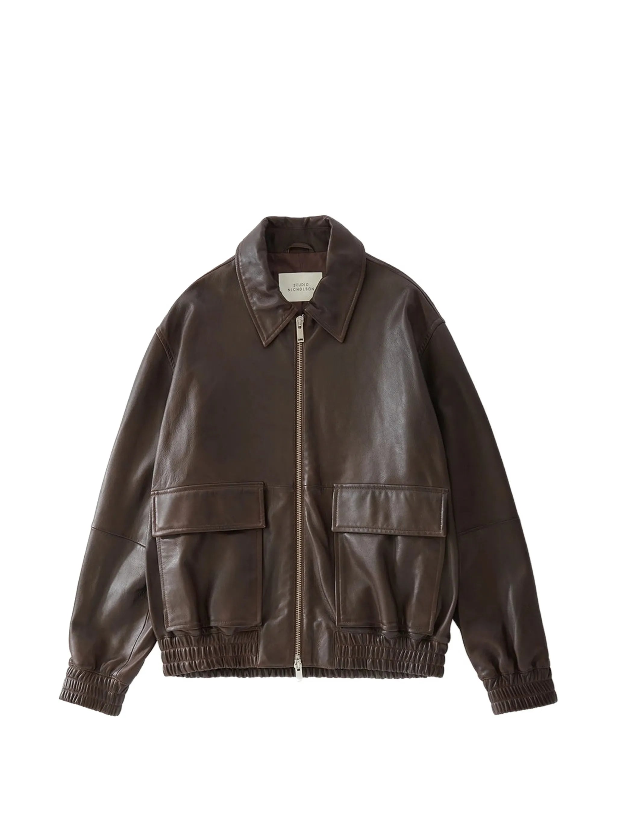 Piston leather zip-up jacket