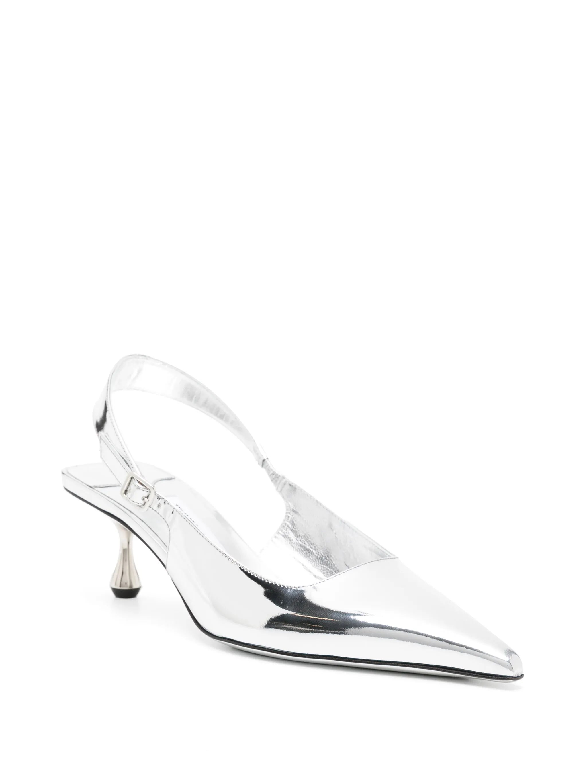 Amel 50mm metallic-leather pumps