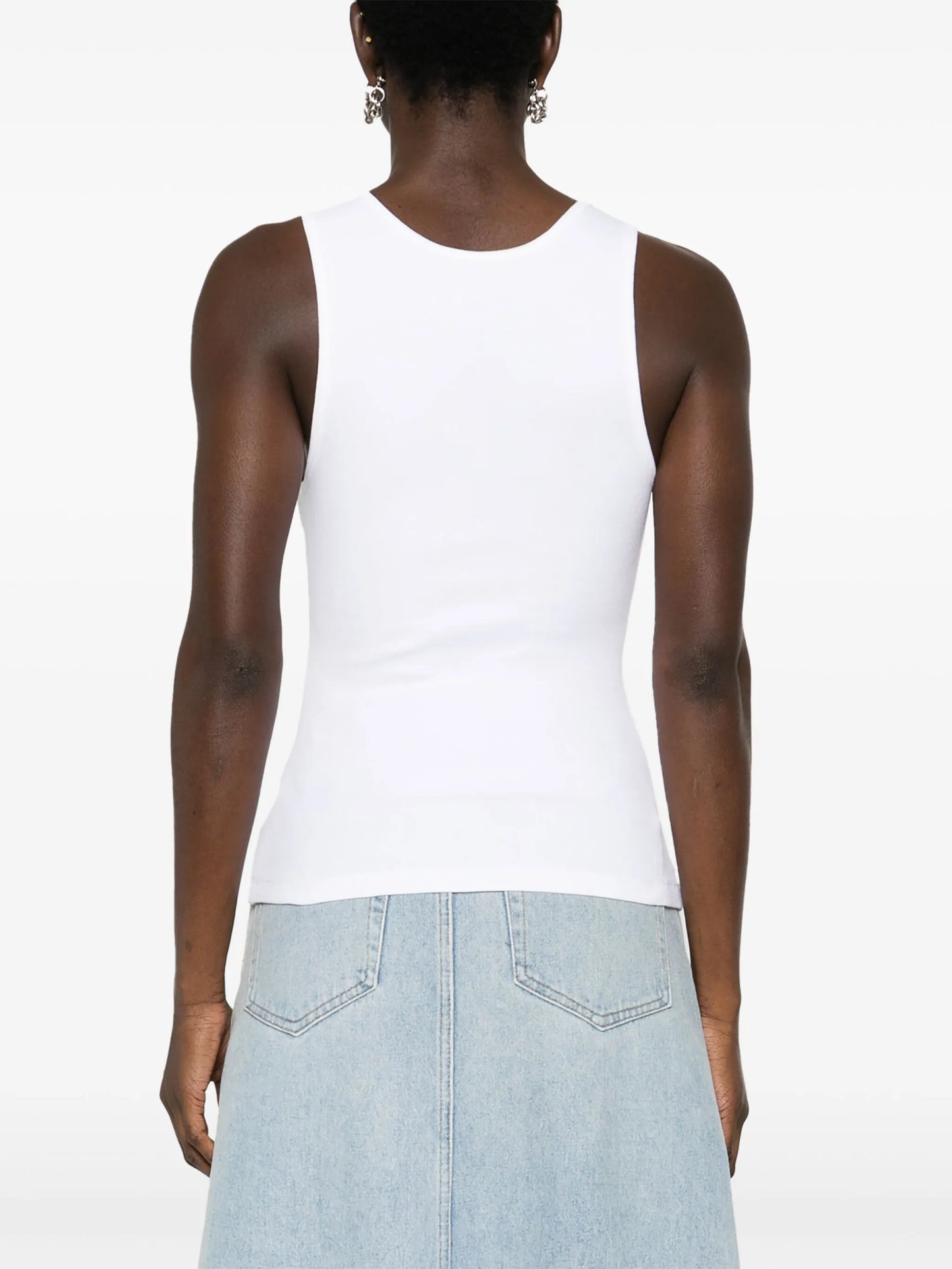 numbers-motif ribbed tank top