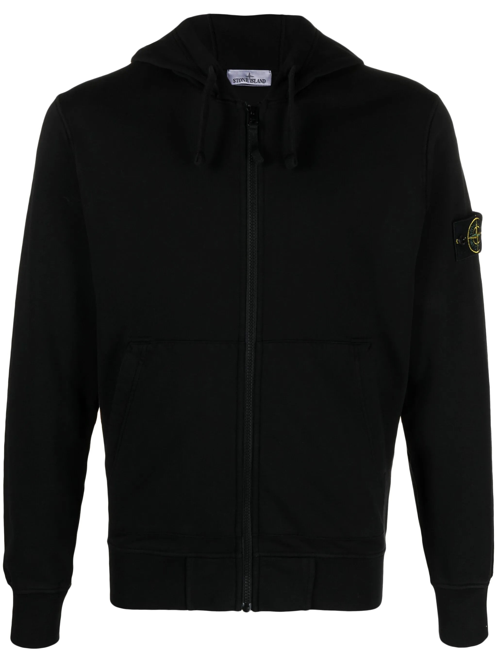 logo-patch zip-up hoodie