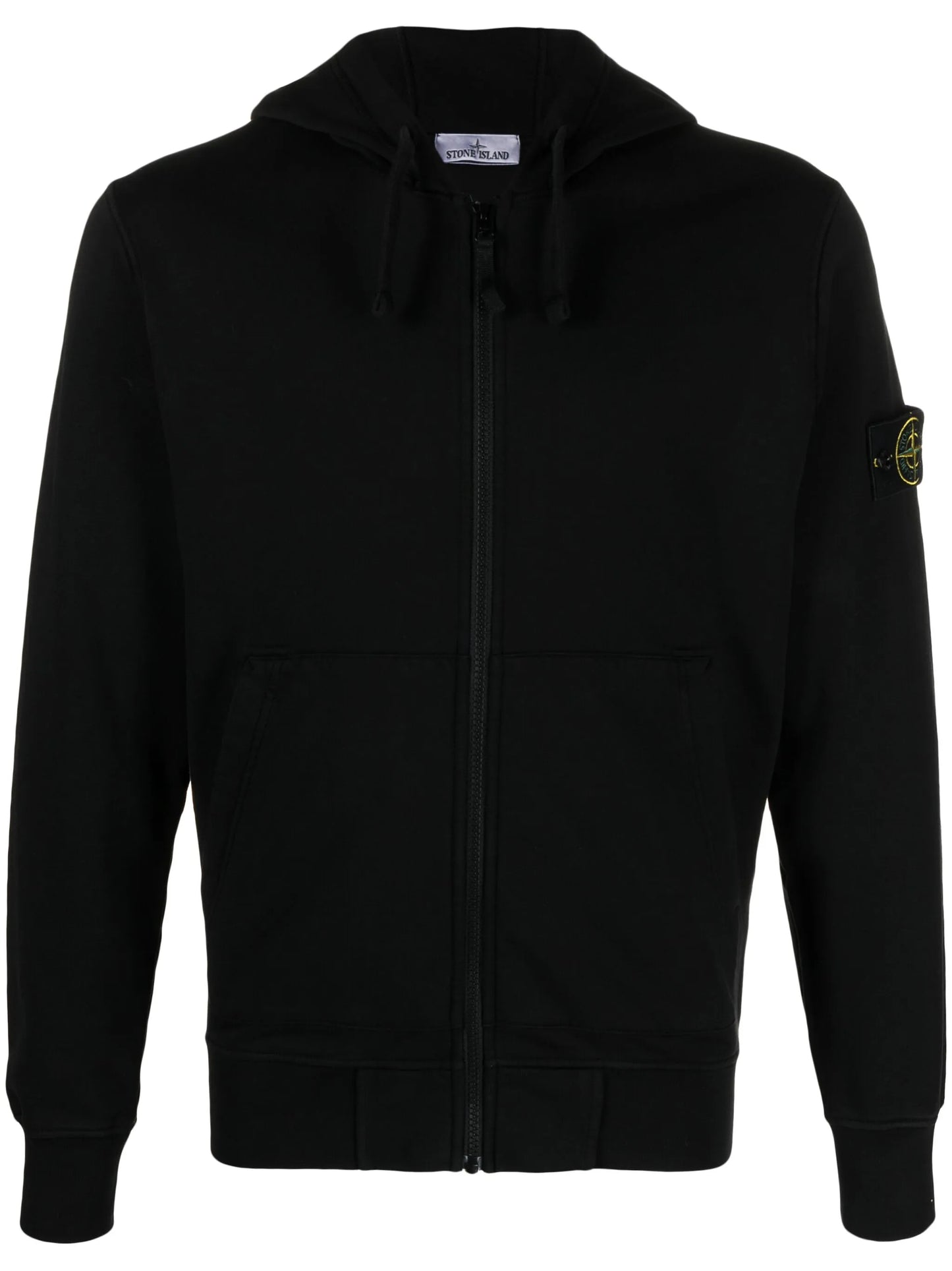 logo-patch zip-up hoodie