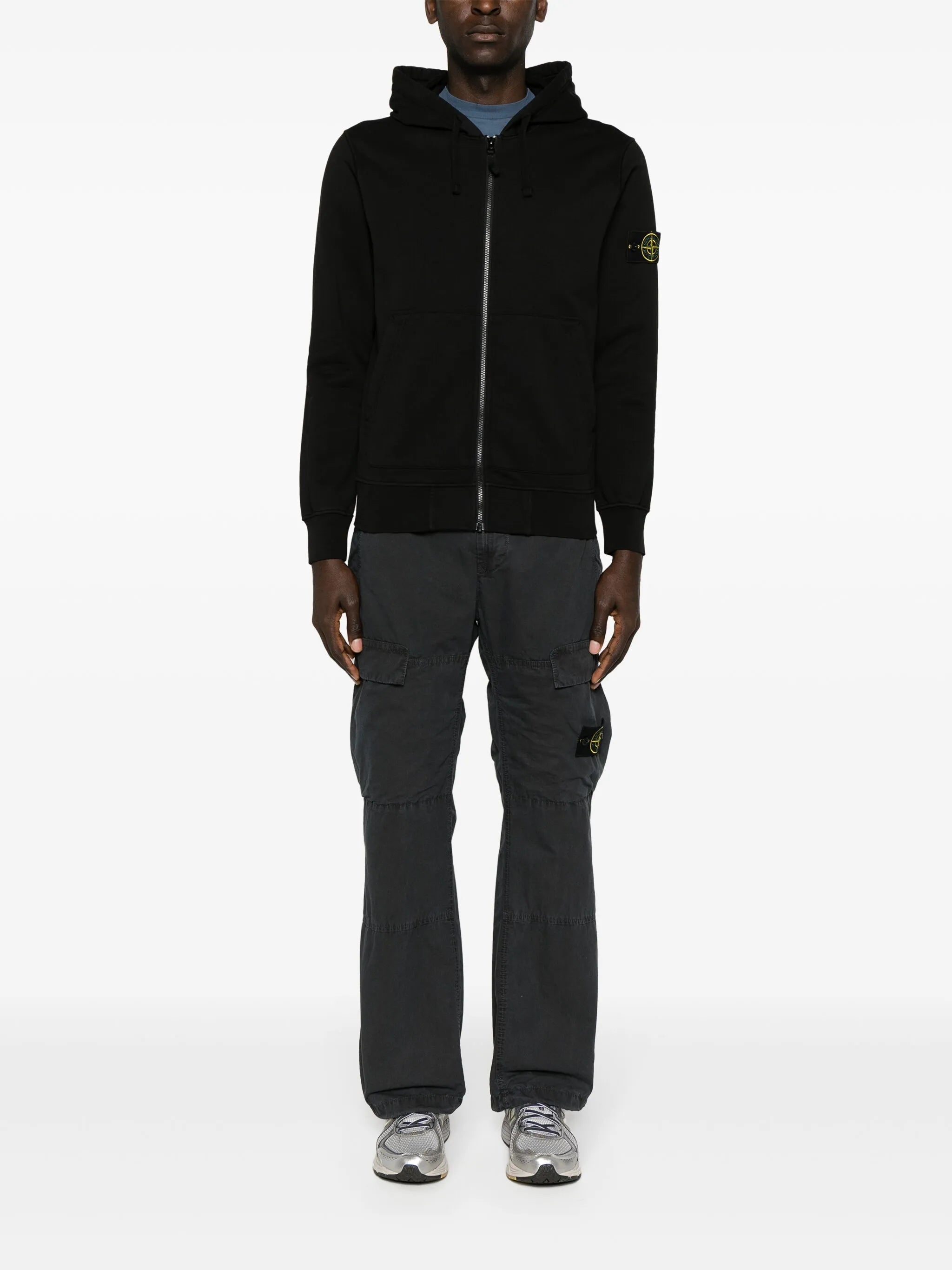logo-patch zip-up hoodie