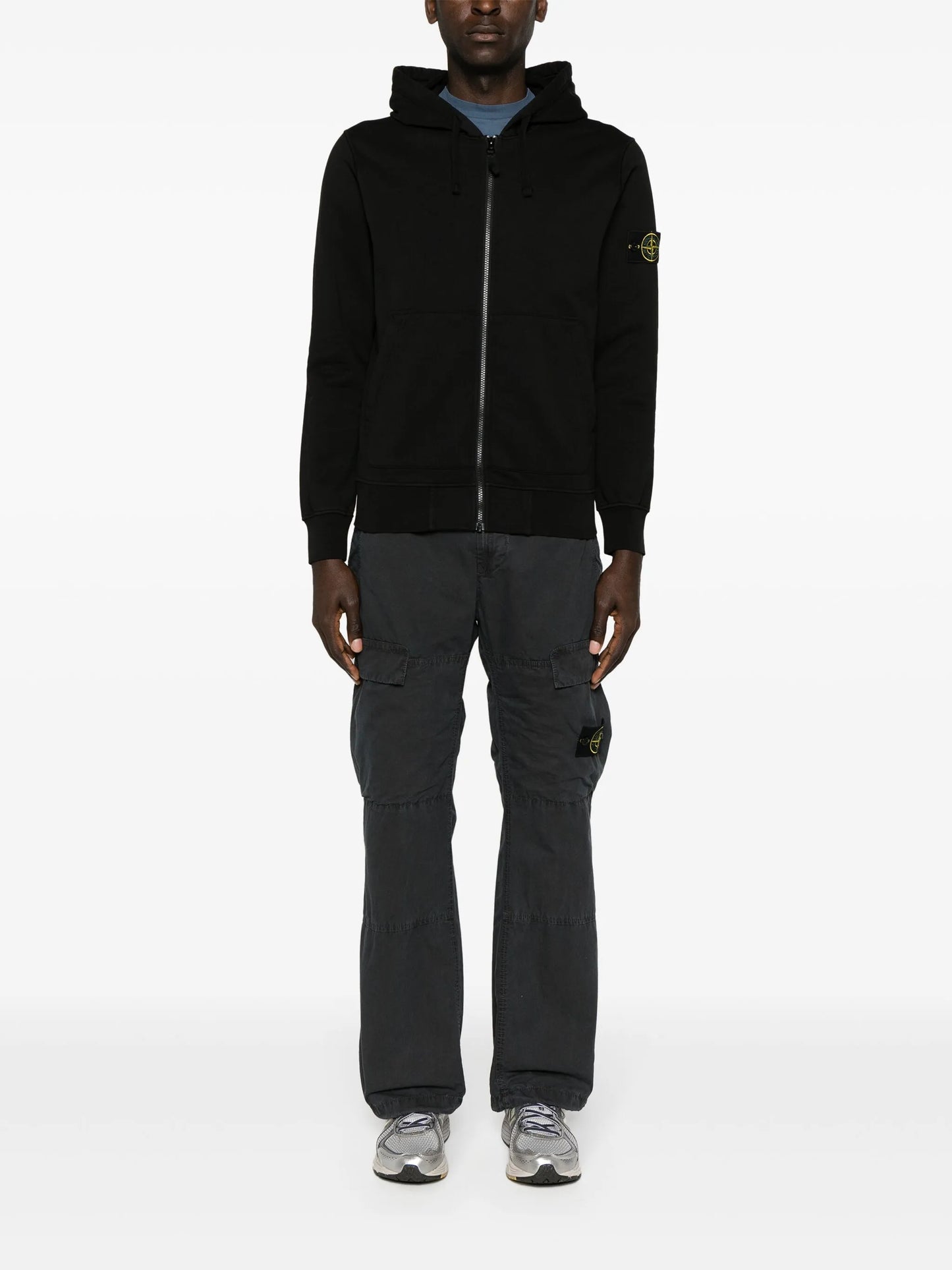logo-patch zip-up hoodie