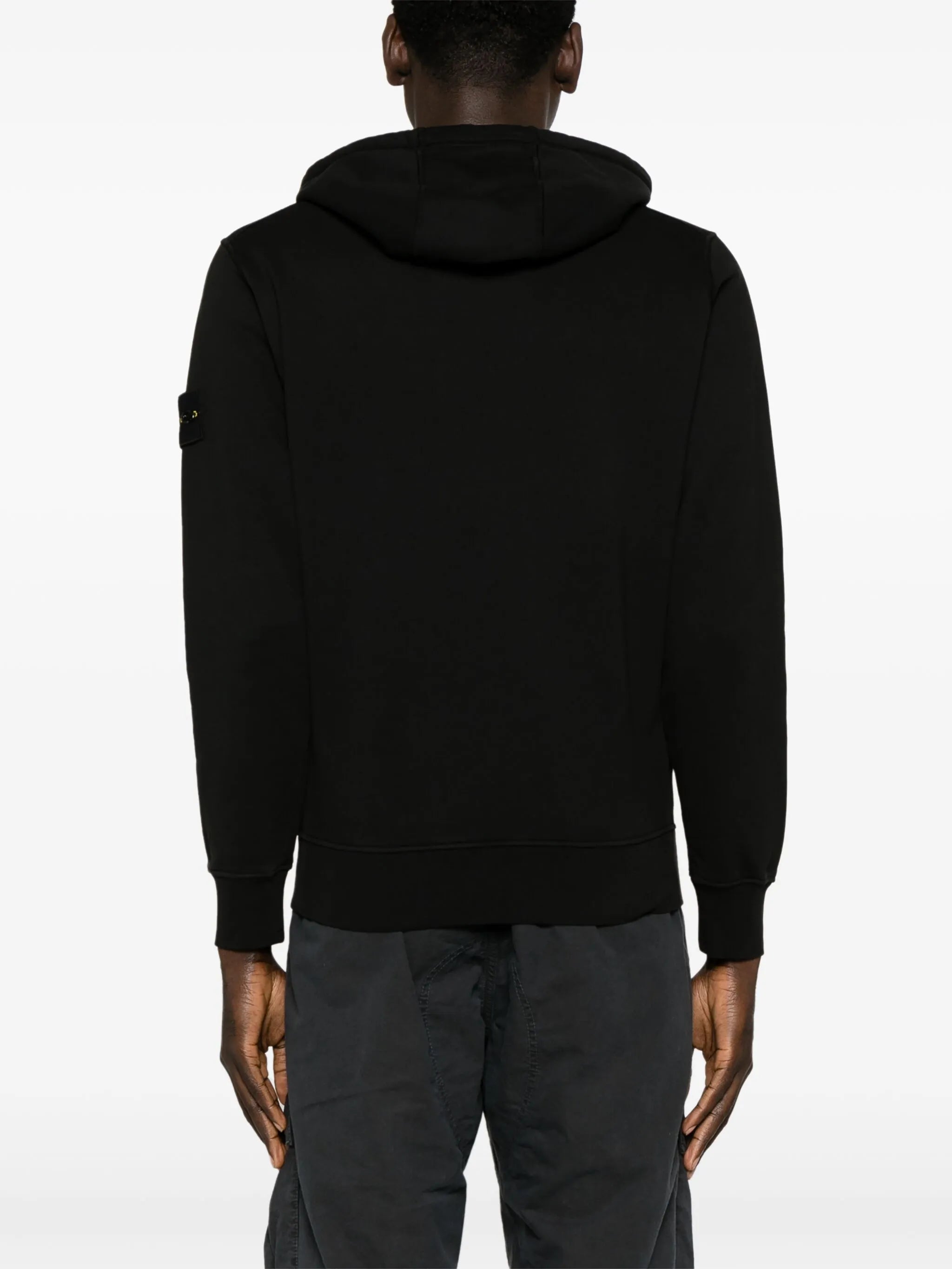 logo-patch zip-up hoodie