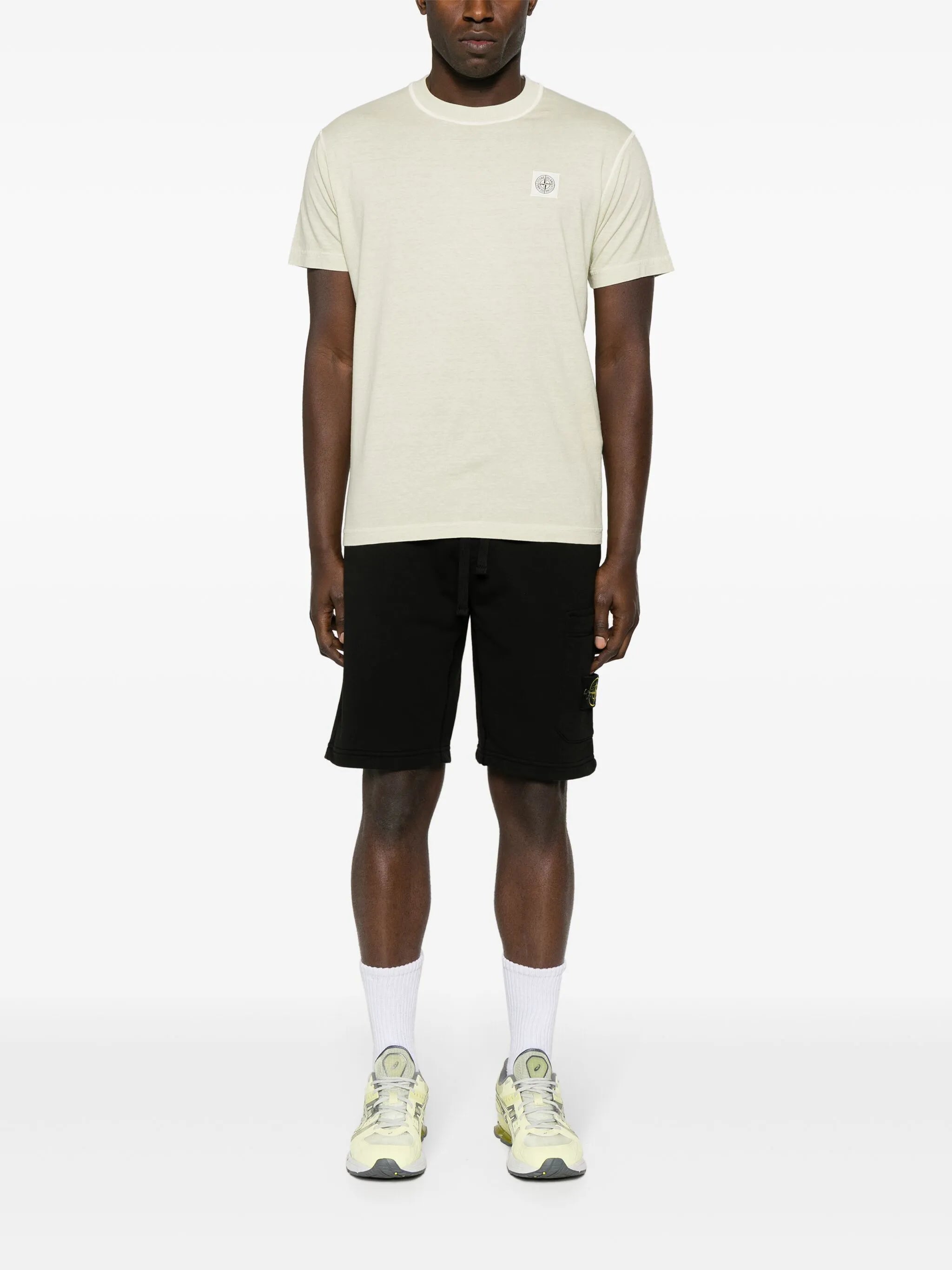 Compass-patch cotton T-shirt