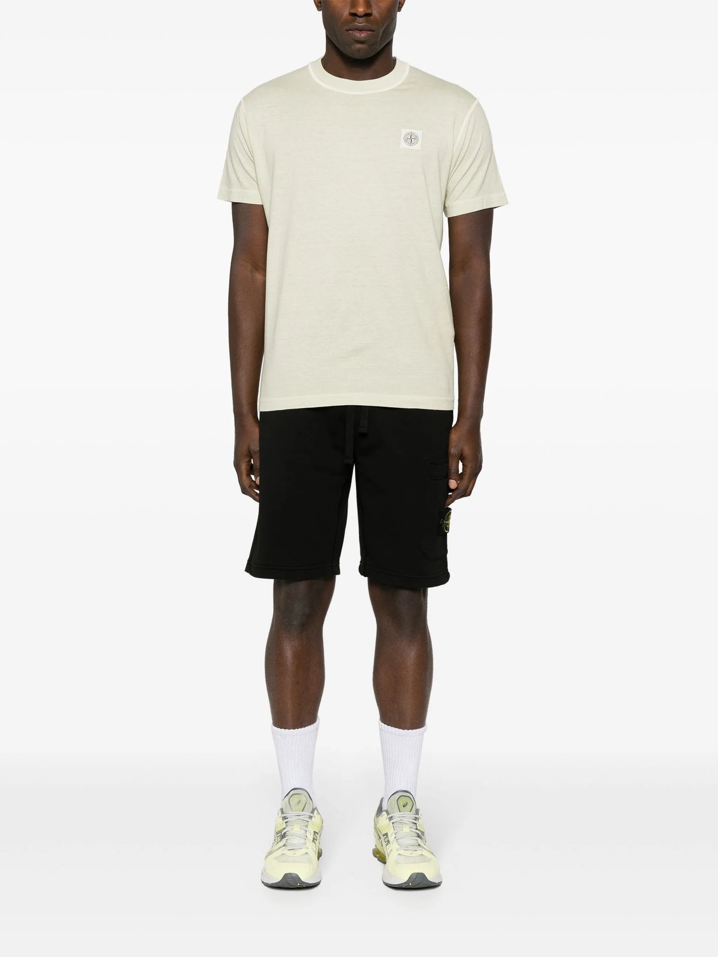Compass-patch cotton T-shirt
