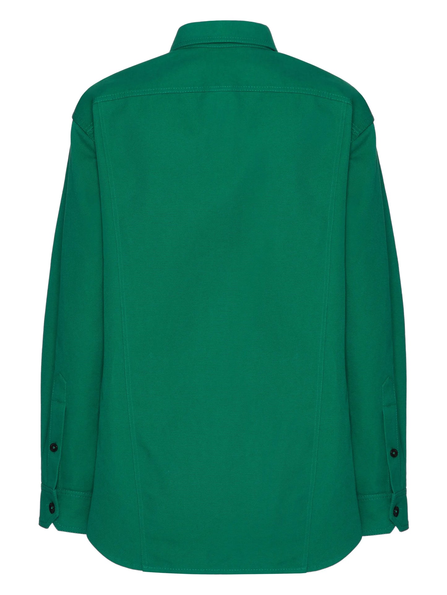 V-detail canvas shirt jacket