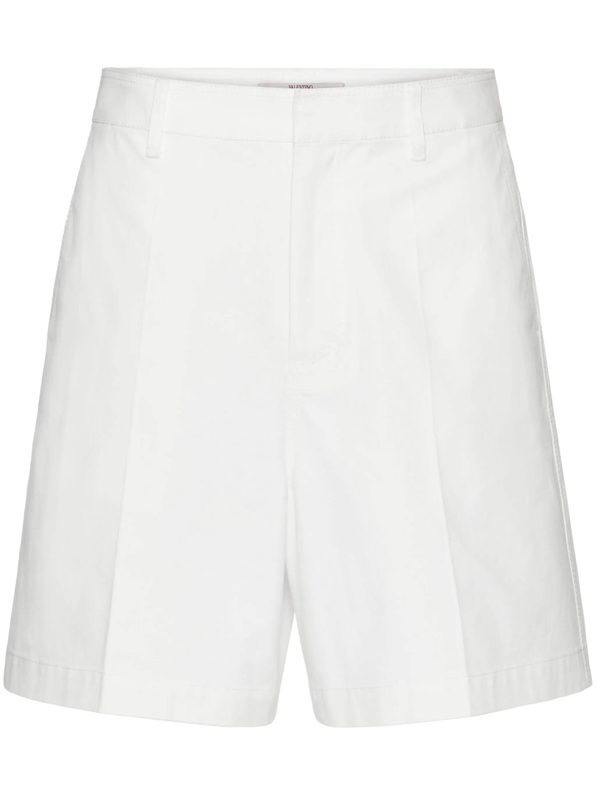 V-detail canvas bermuda shorts