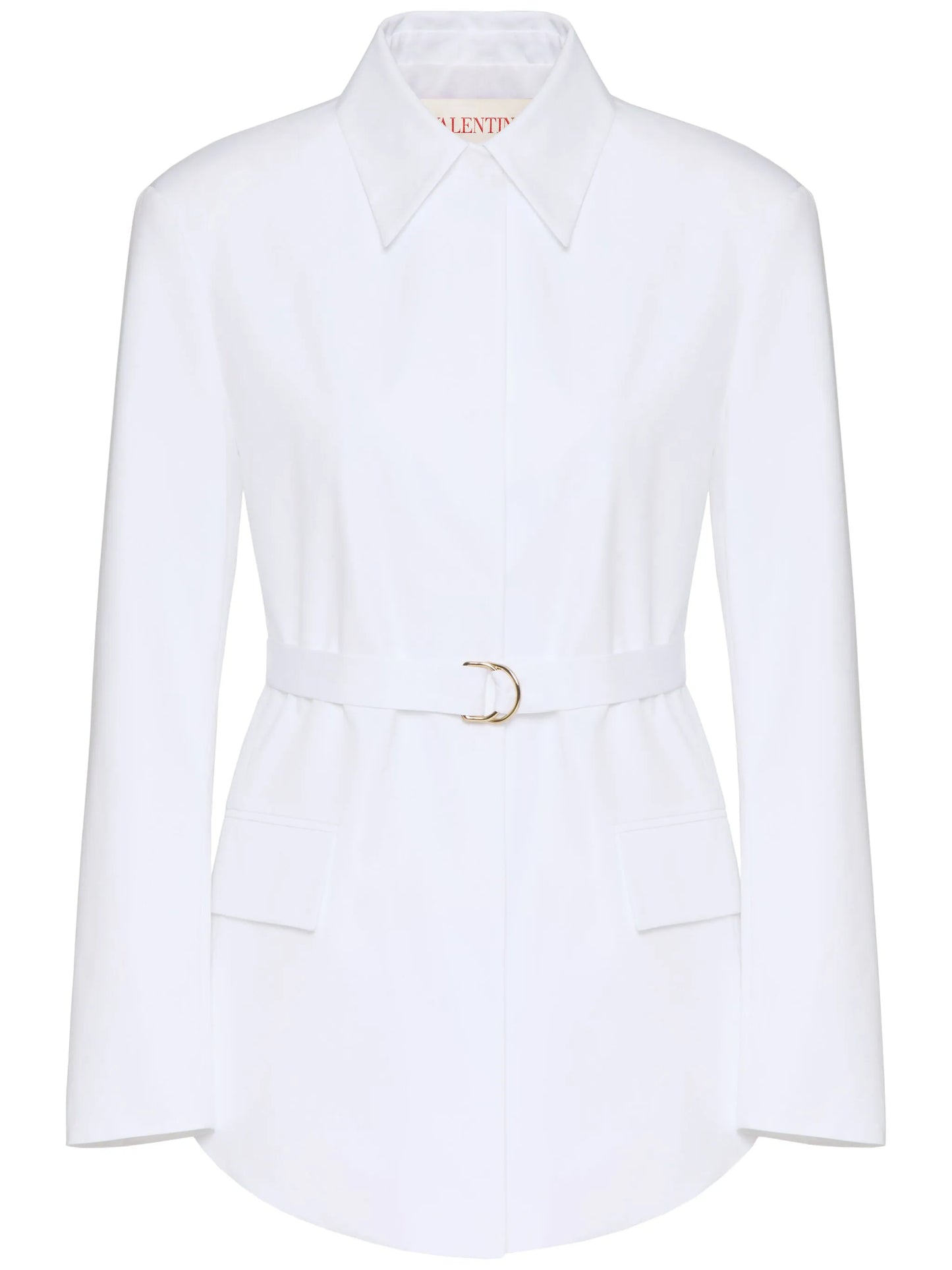 Compact poplin pea coat