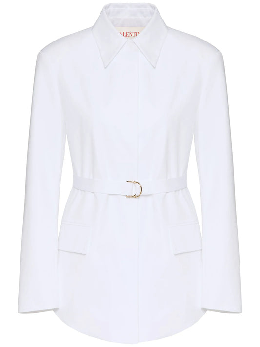 Compact poplin pea coat