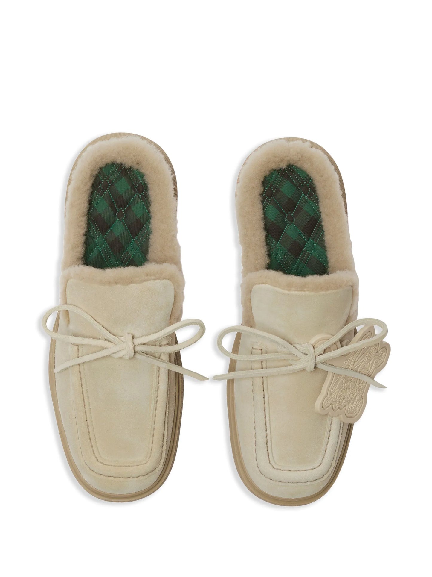 logo-charm suede mules