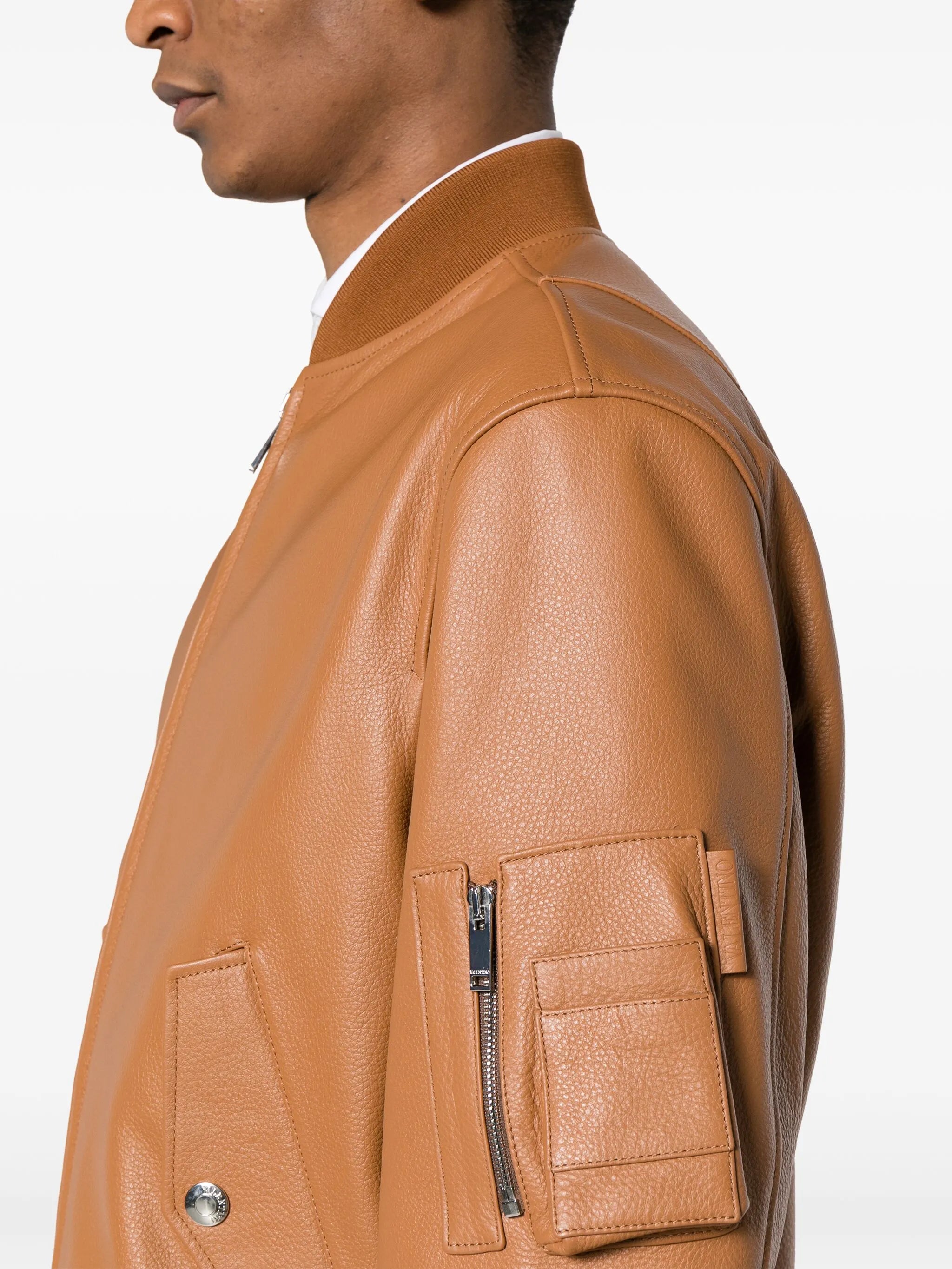 leather bomber jacket