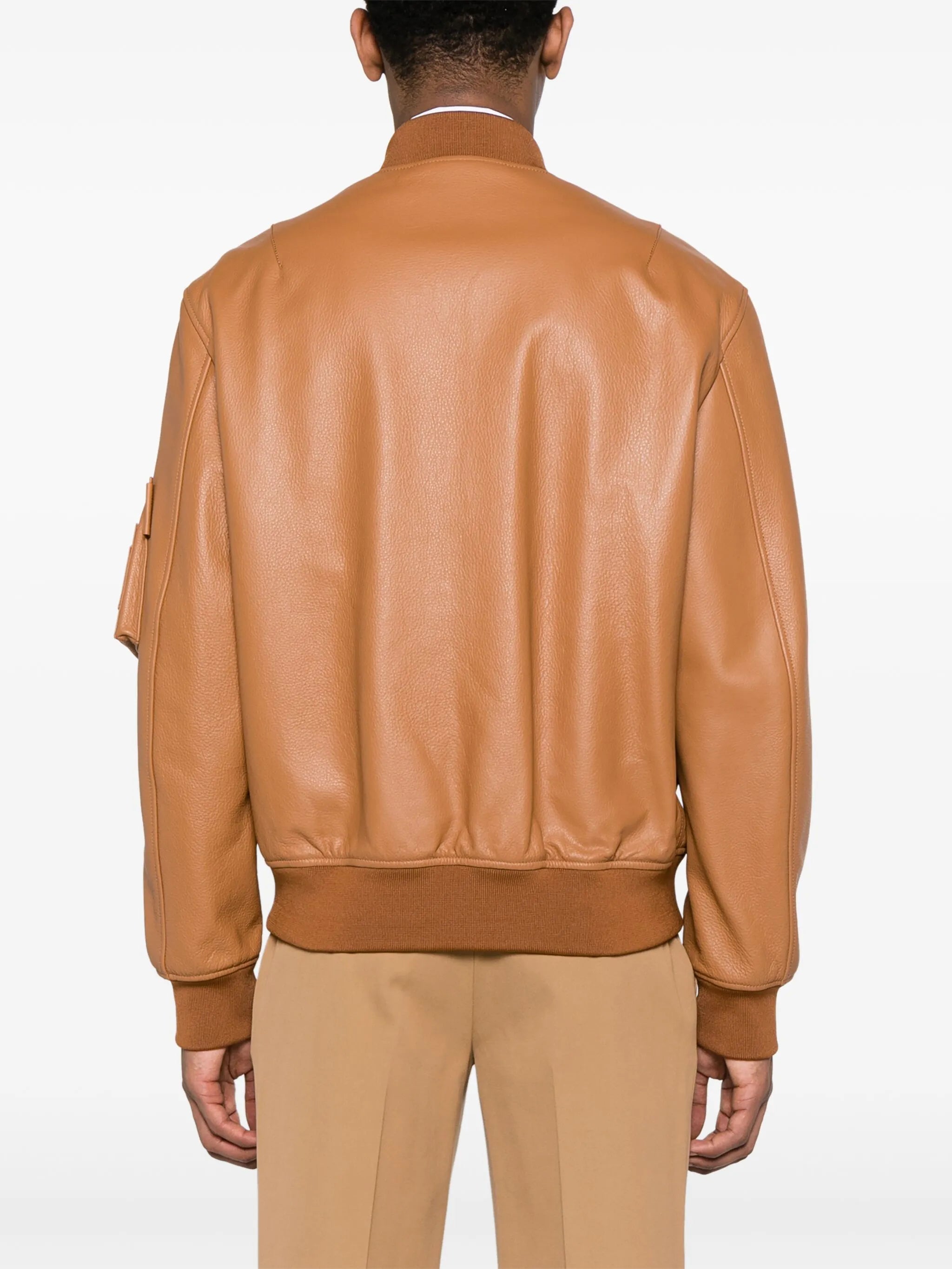 leather bomber jacket