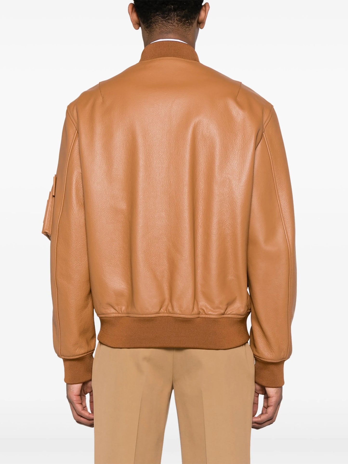 leather bomber jacket