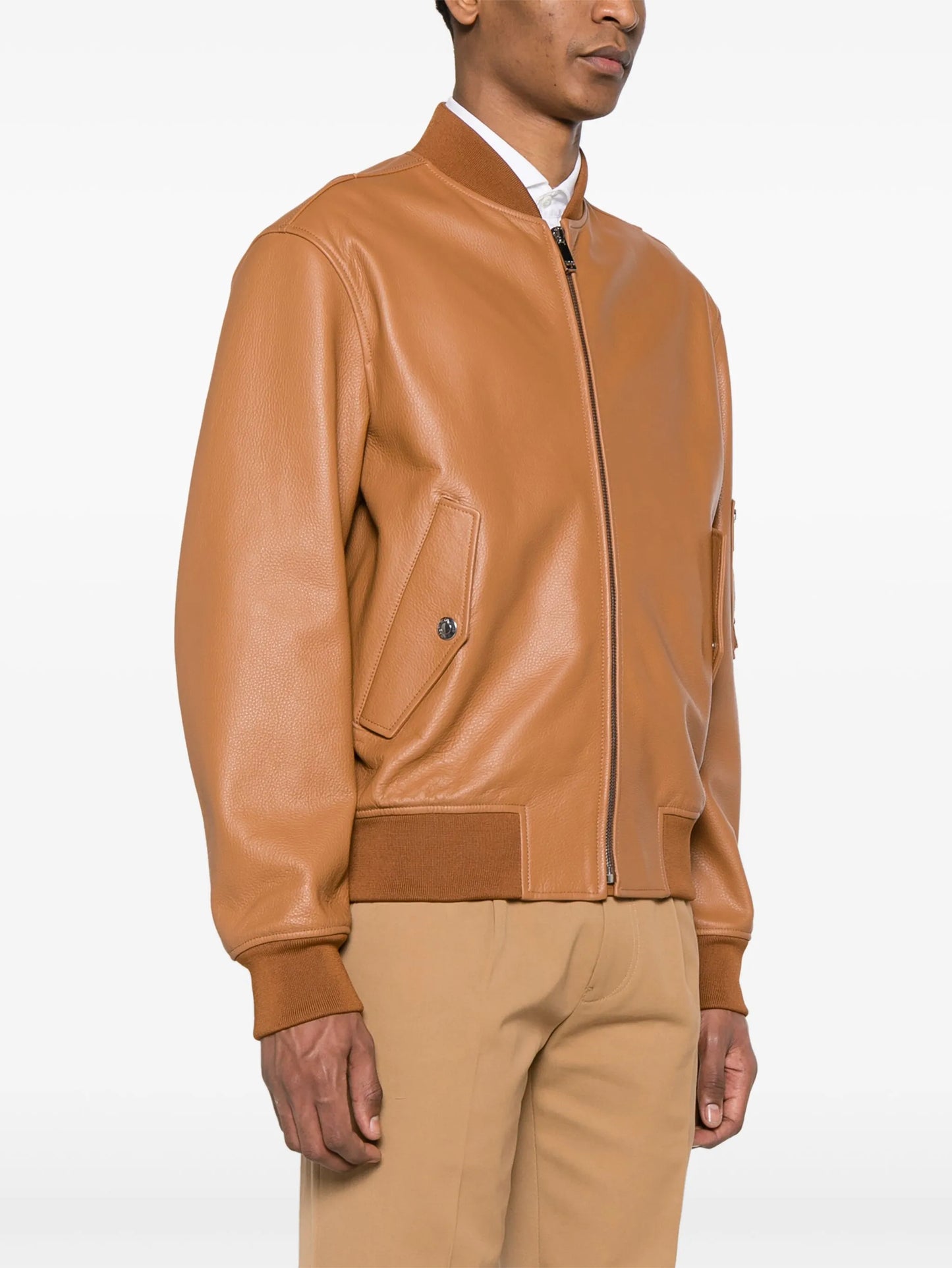 leather bomber jacket
