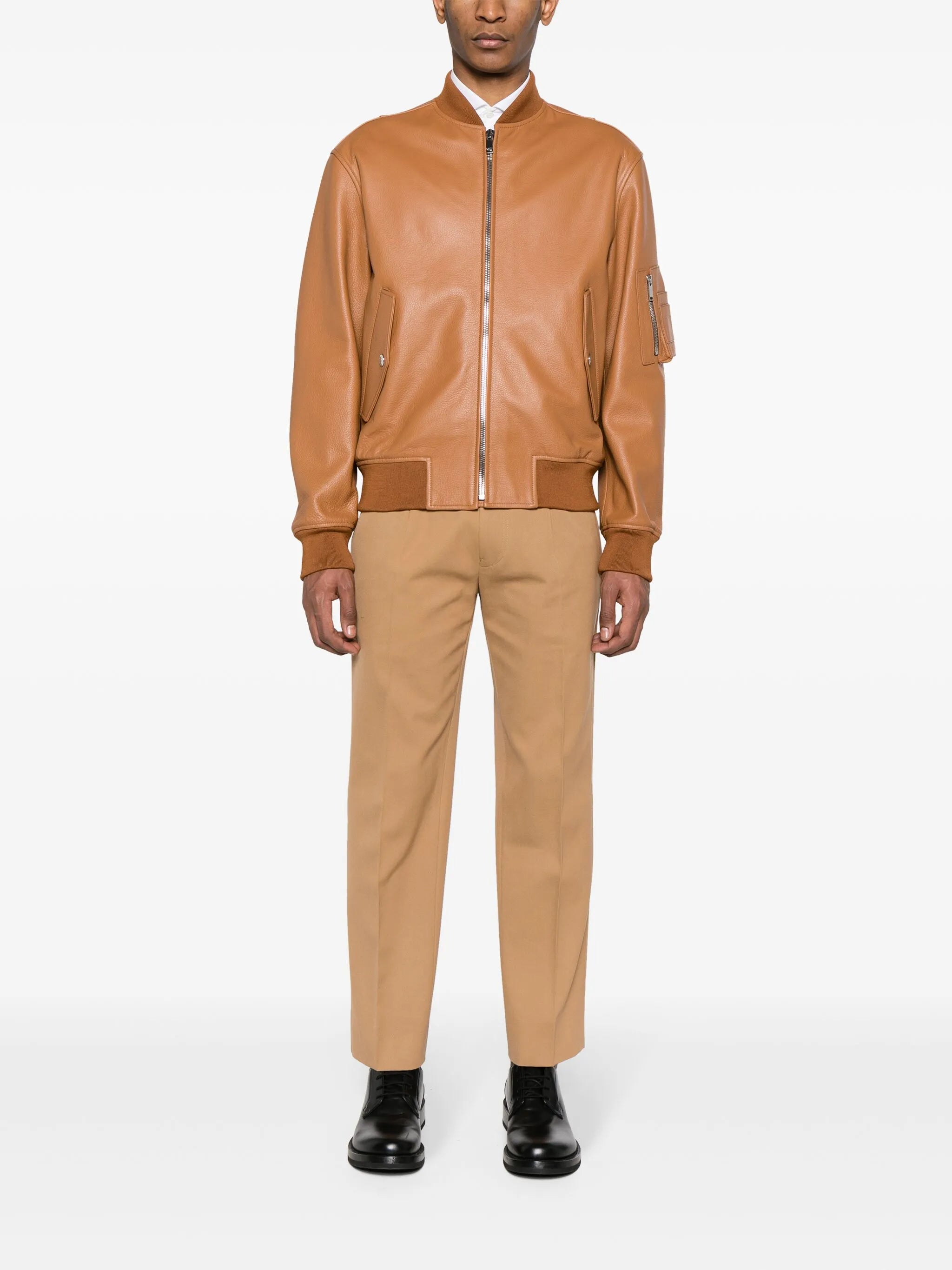 leather bomber jacket
