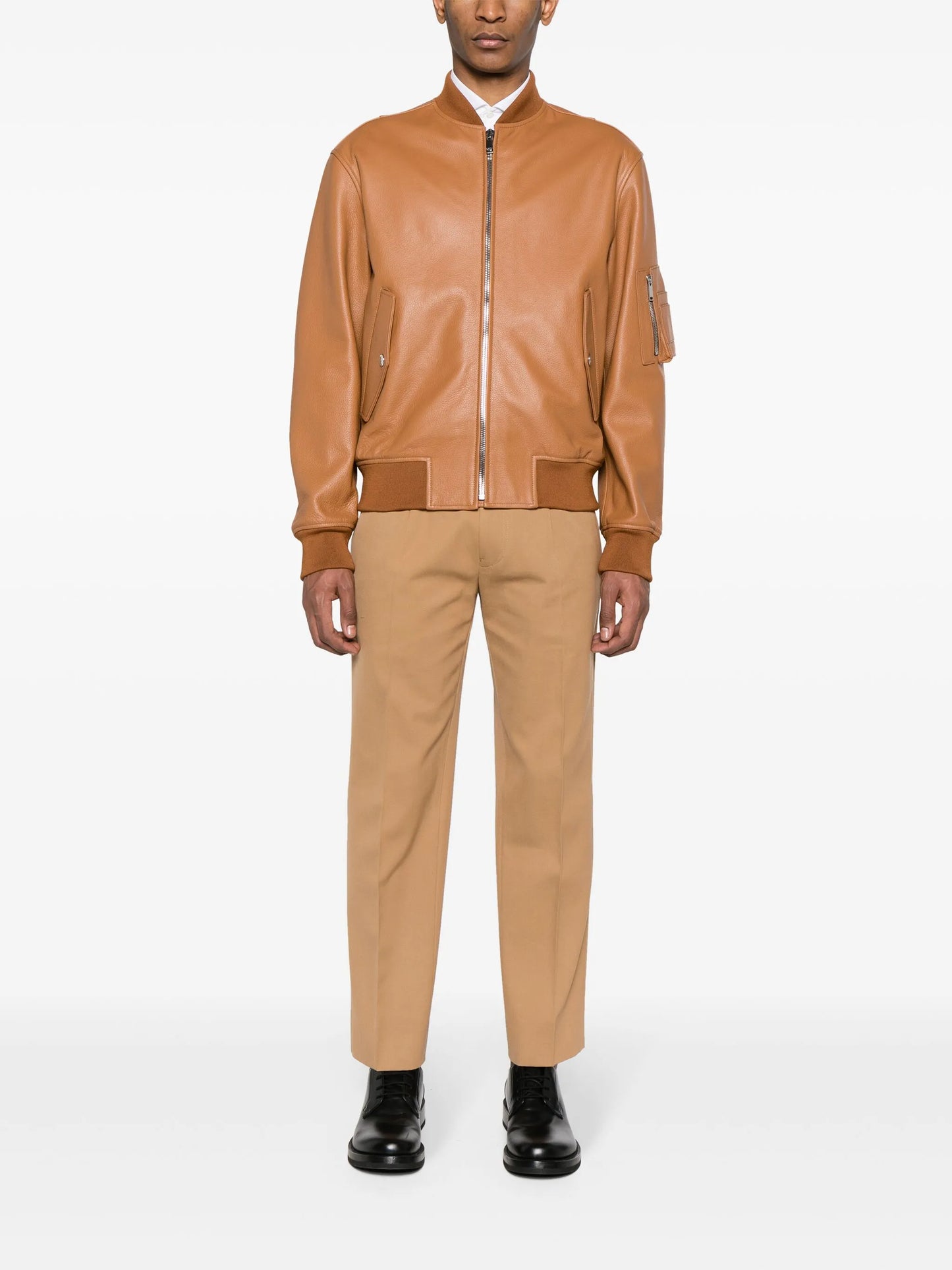 leather bomber jacket
