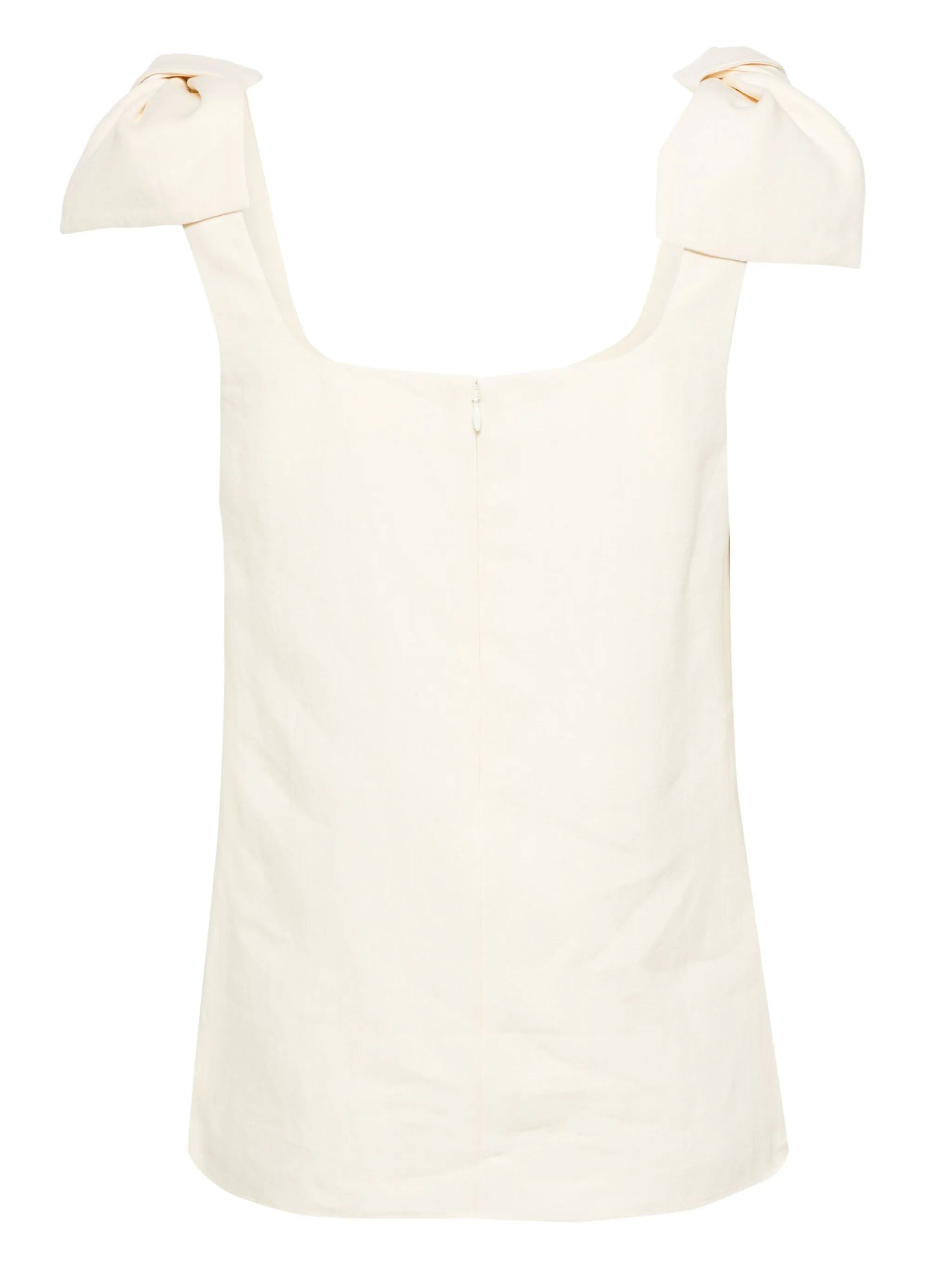 bow-detail linen tank top