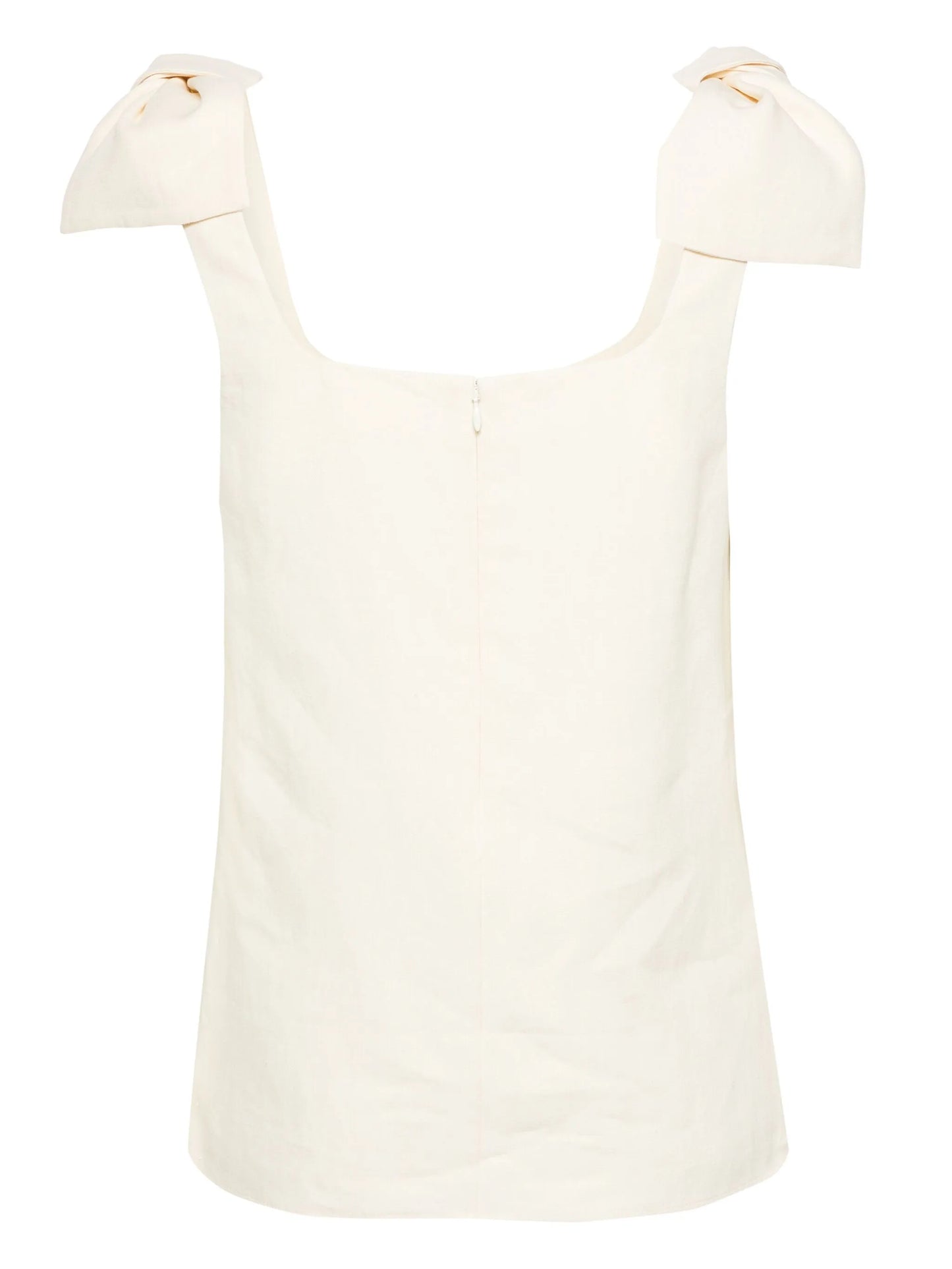 bow-detail linen tank top
