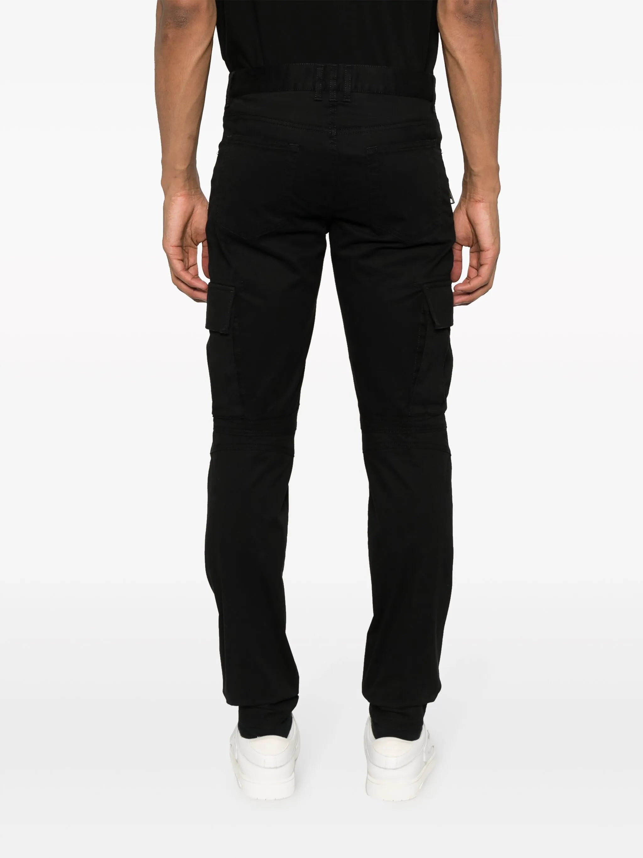 cargo-pockets stretch-cotton trousers