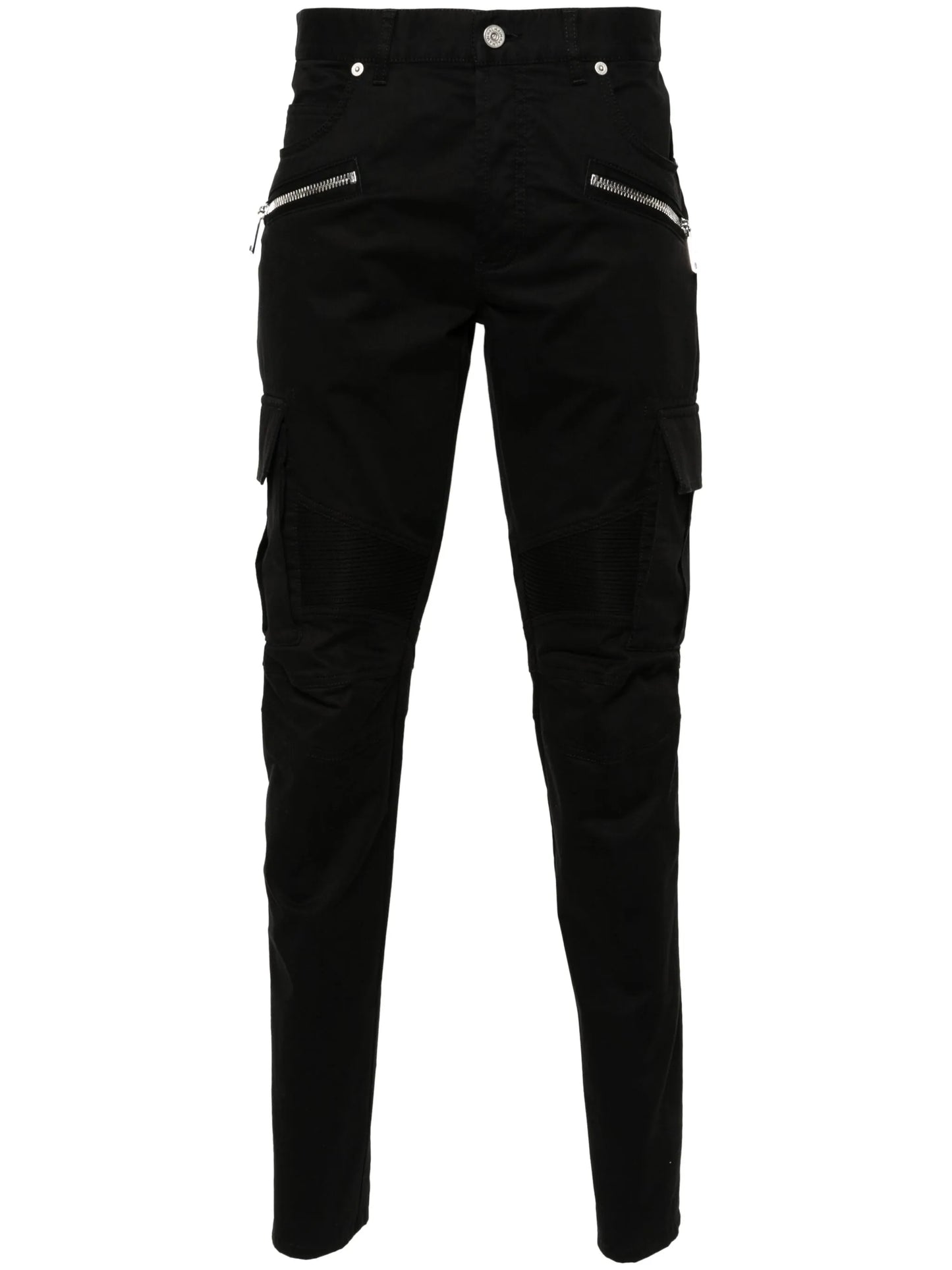 cargo-pockets stretch-cotton trousers