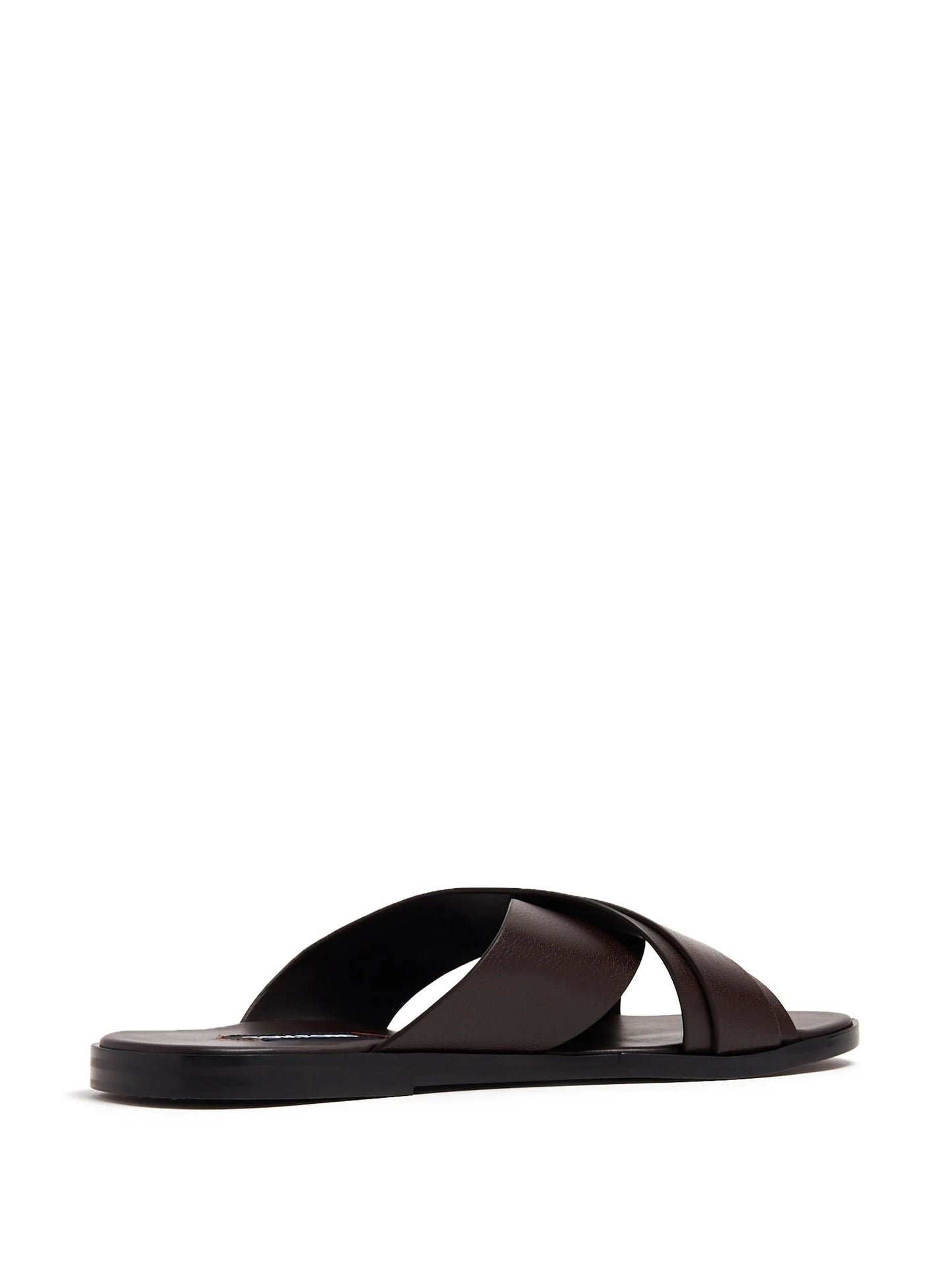 logo-plaque leather slides