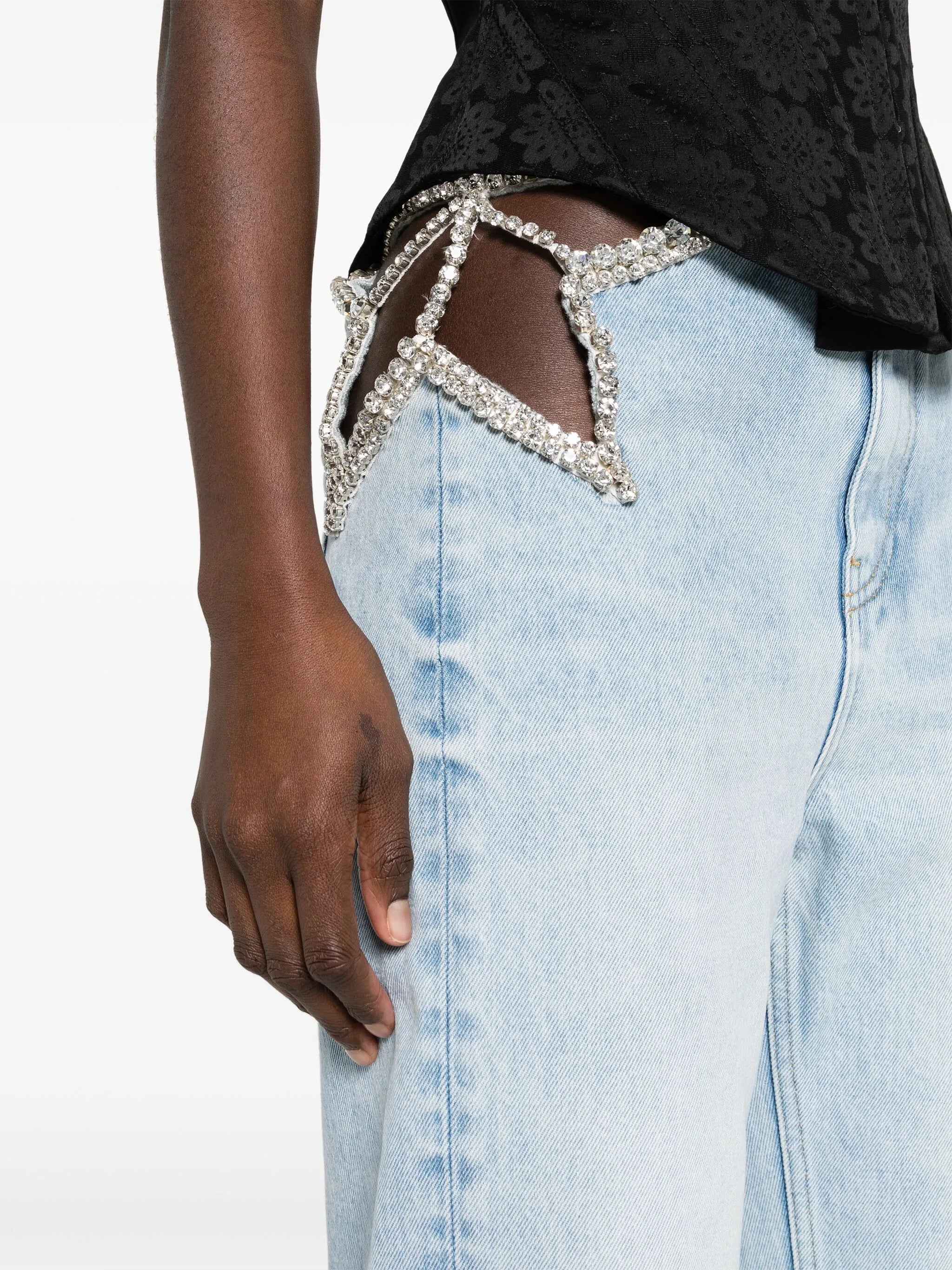 star cut-out jeans