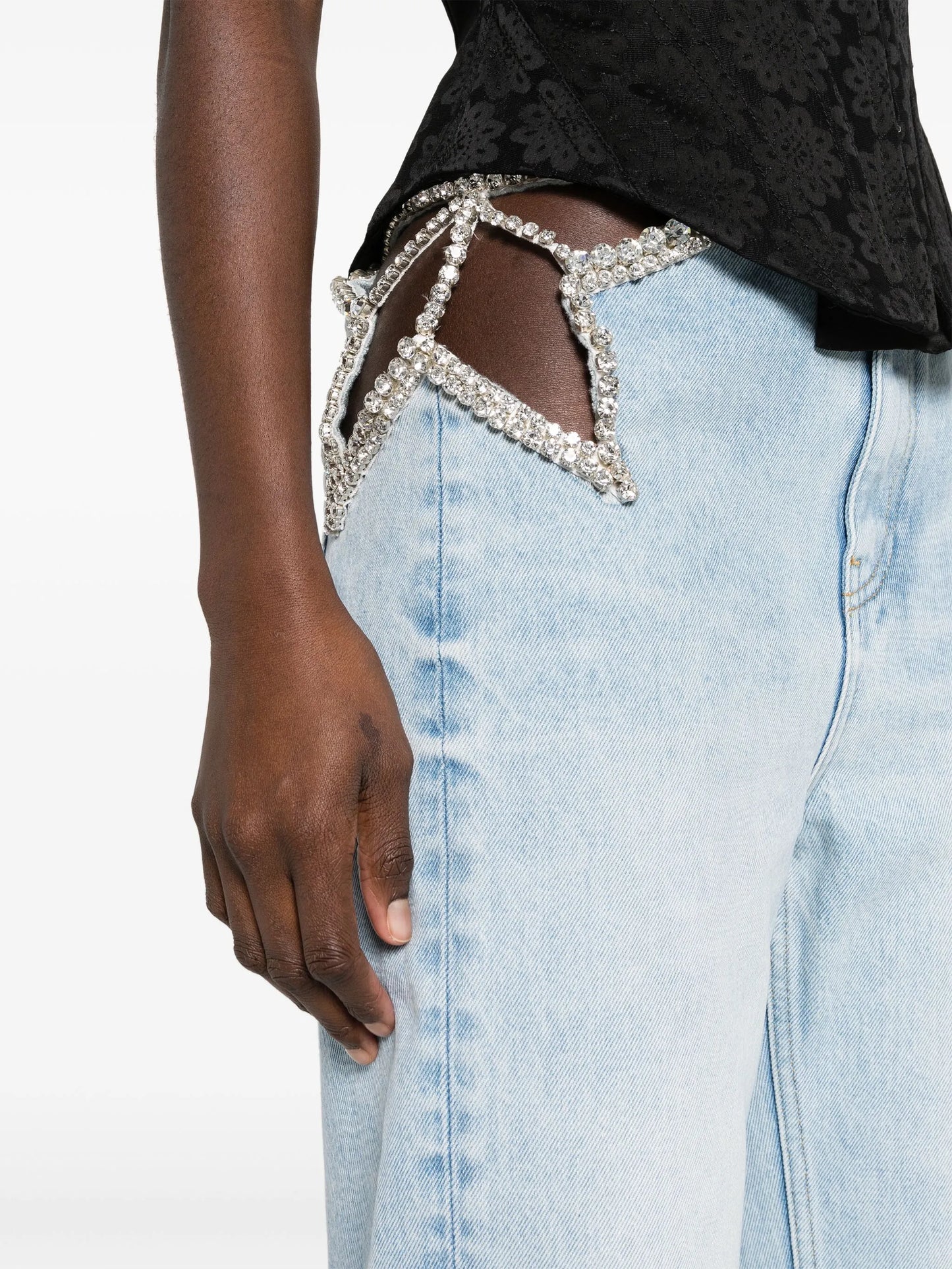 star cut-out jeans