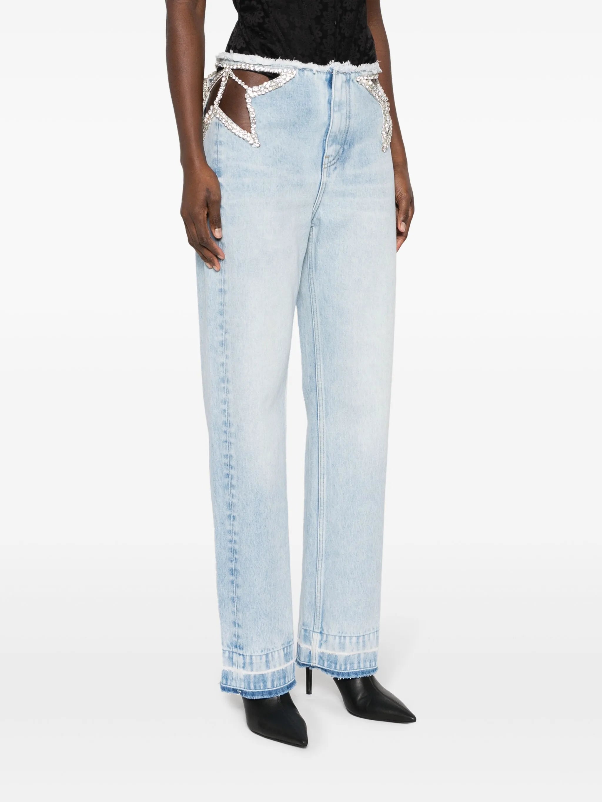 star cut-out jeans
