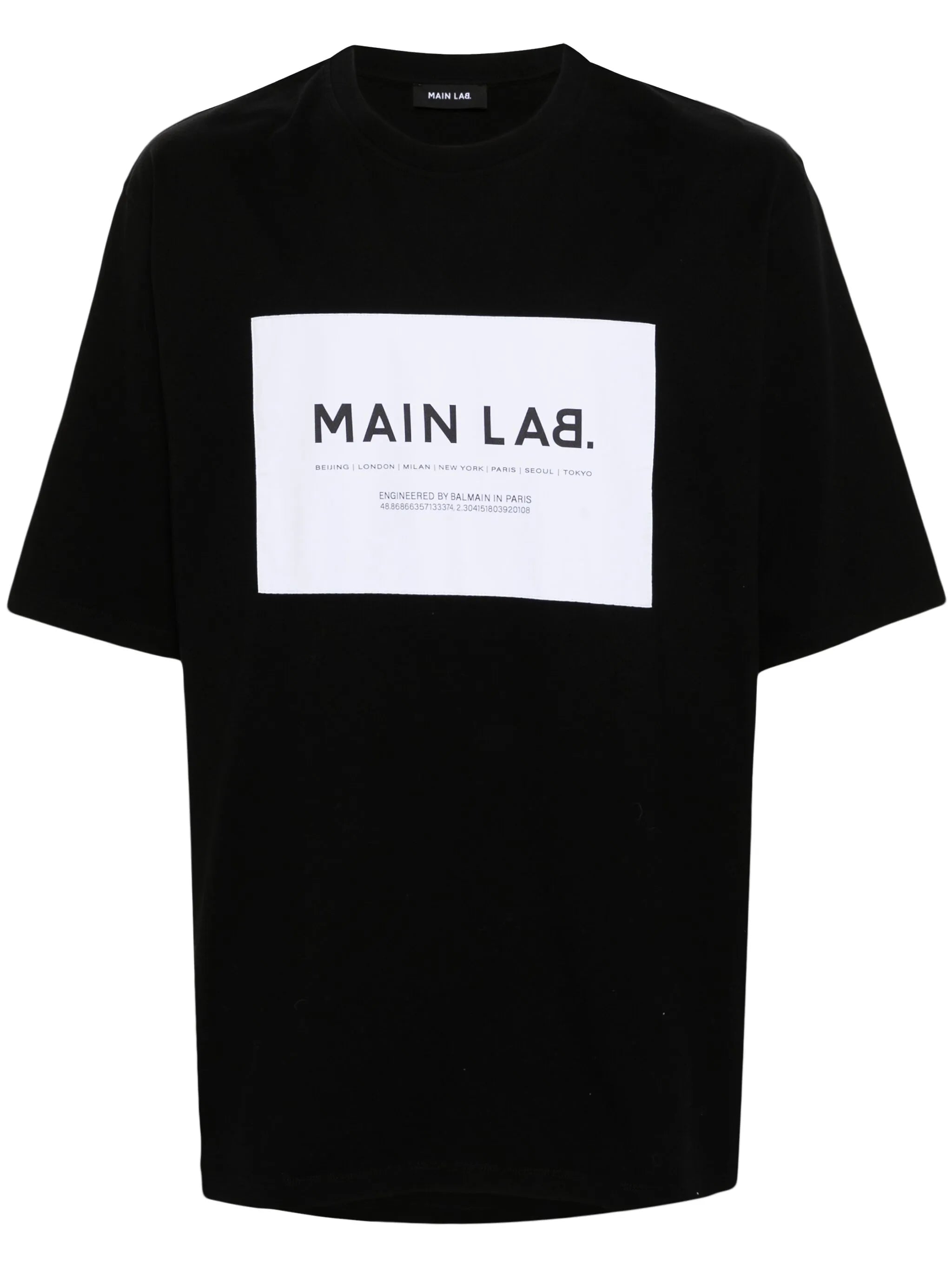 slogan-patch cotton T-shirt