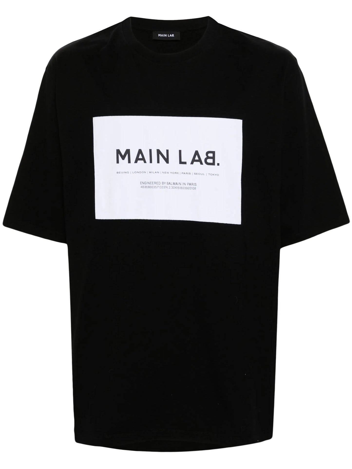 slogan-patch cotton T-shirt
