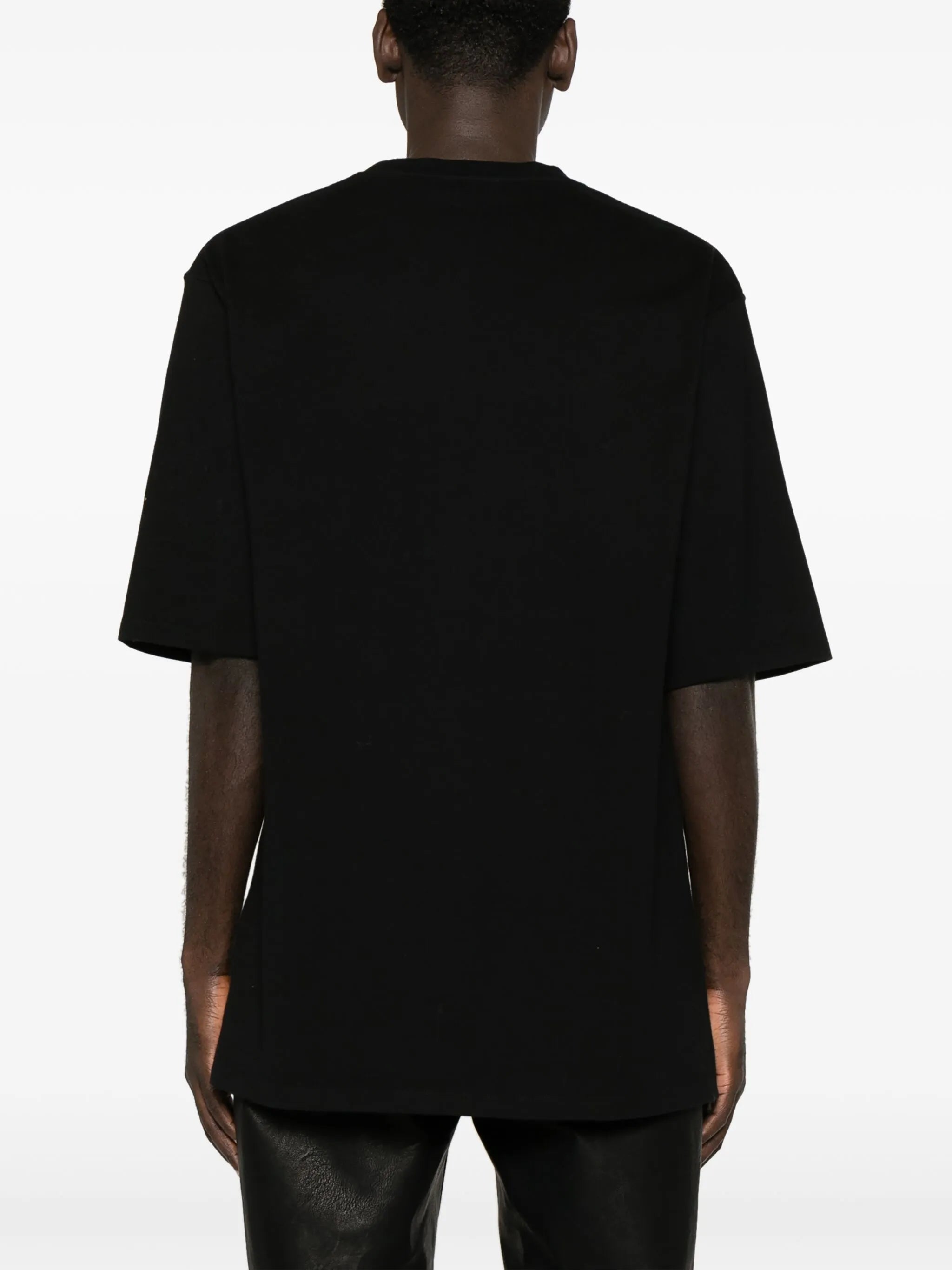 slogan-patch cotton T-shirt