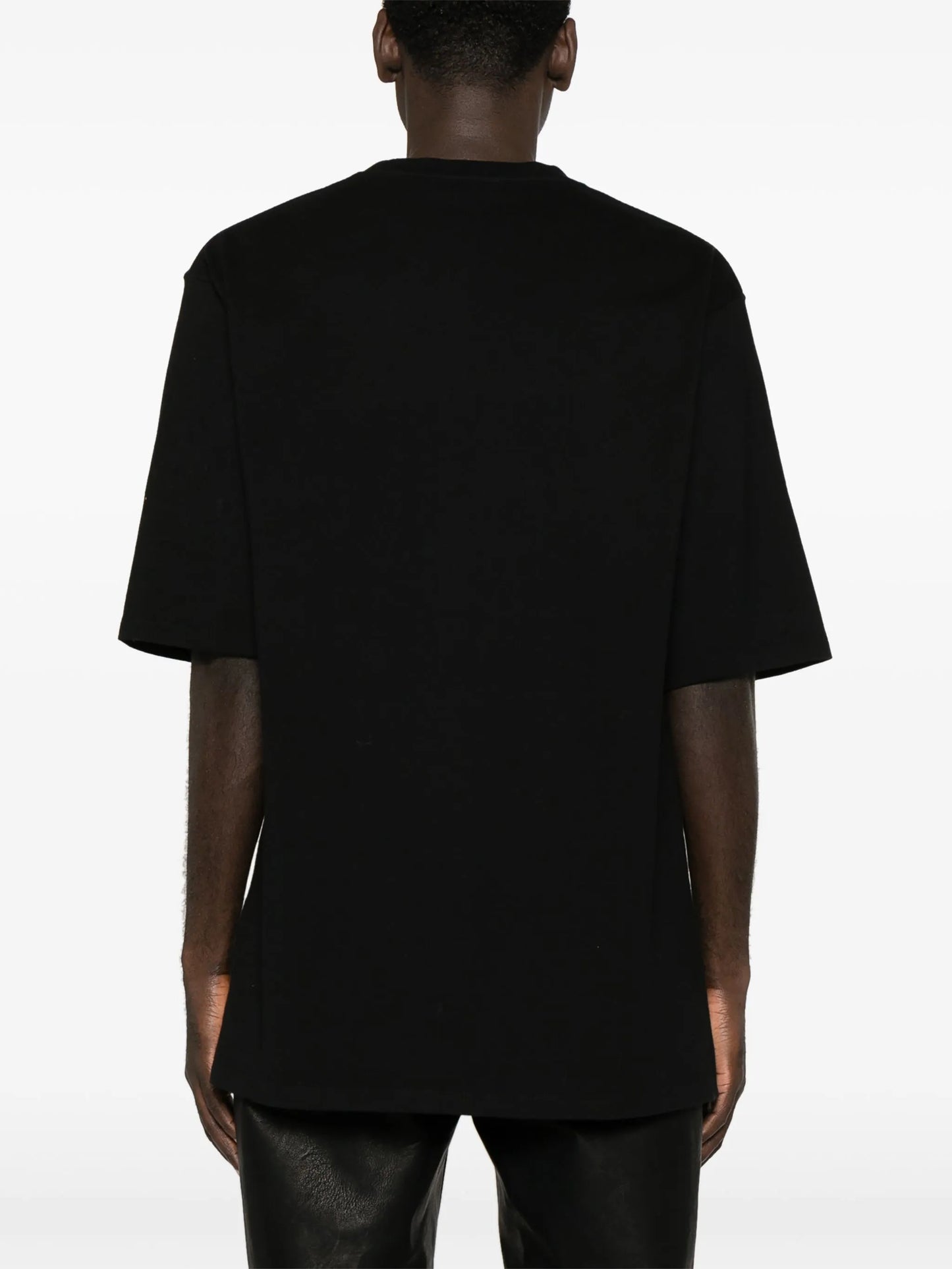 slogan-patch cotton T-shirt
