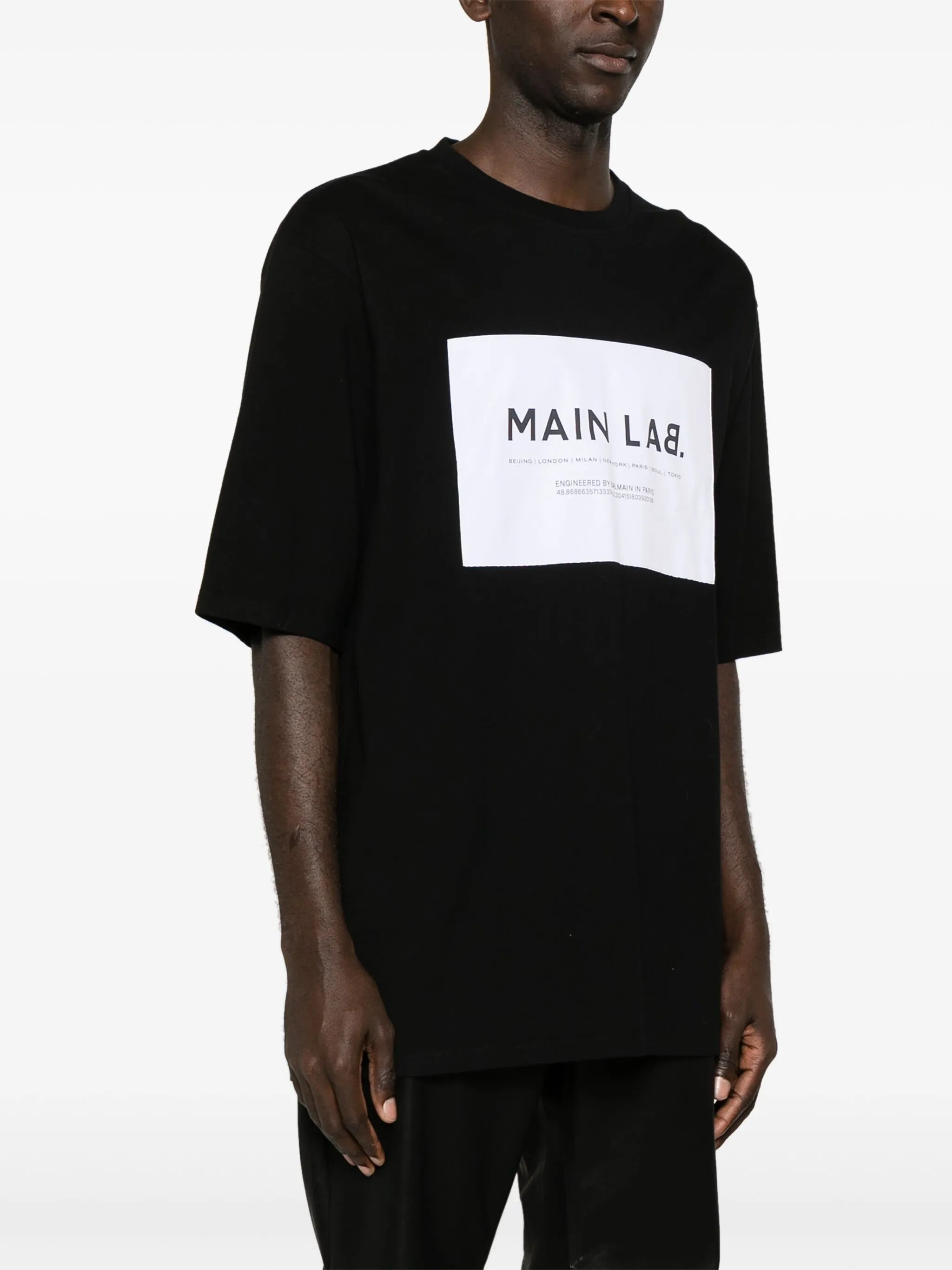 slogan-patch cotton T-shirt