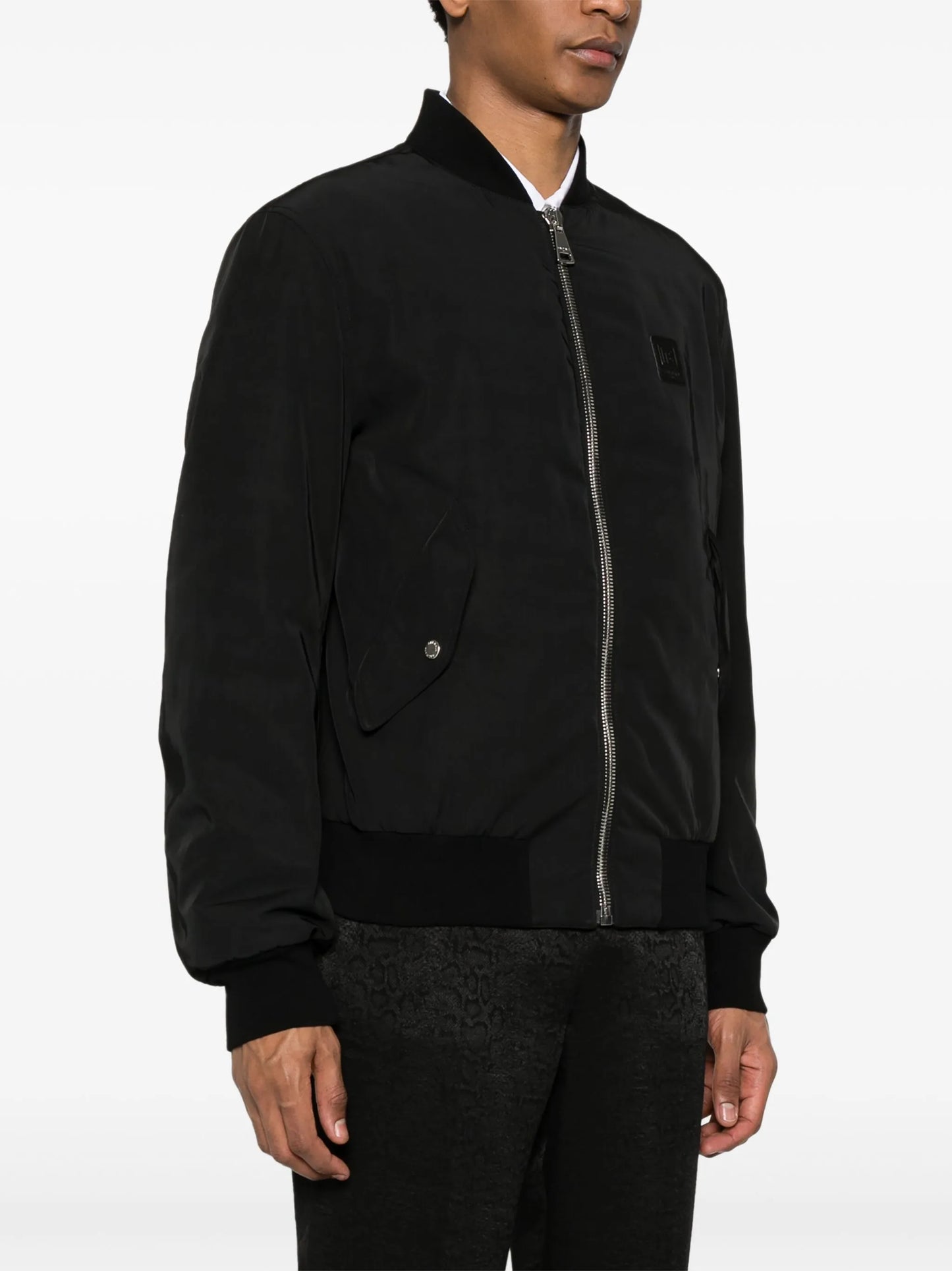 logo-patch gabardine-weave jacket