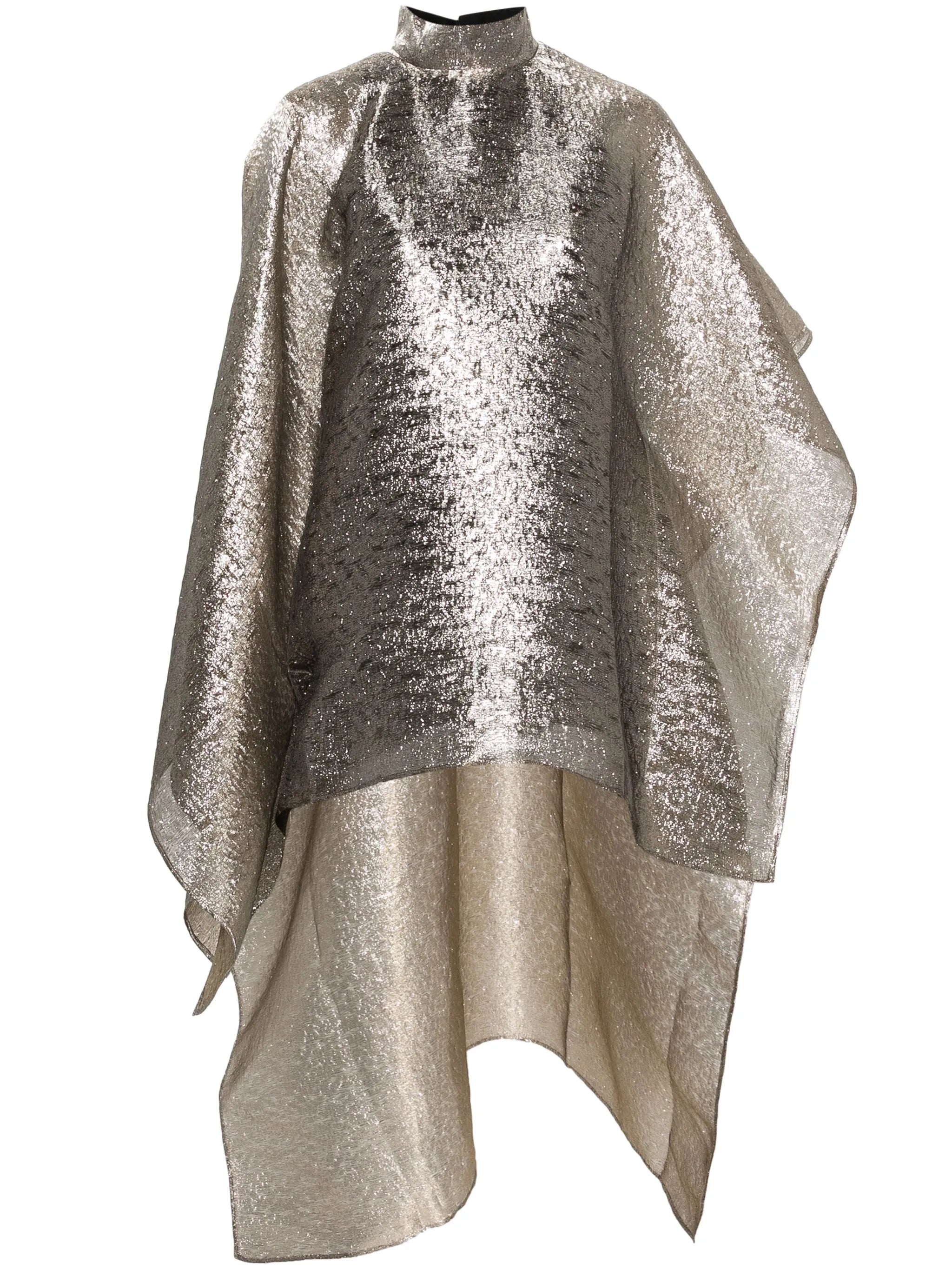 lamé cape dress
