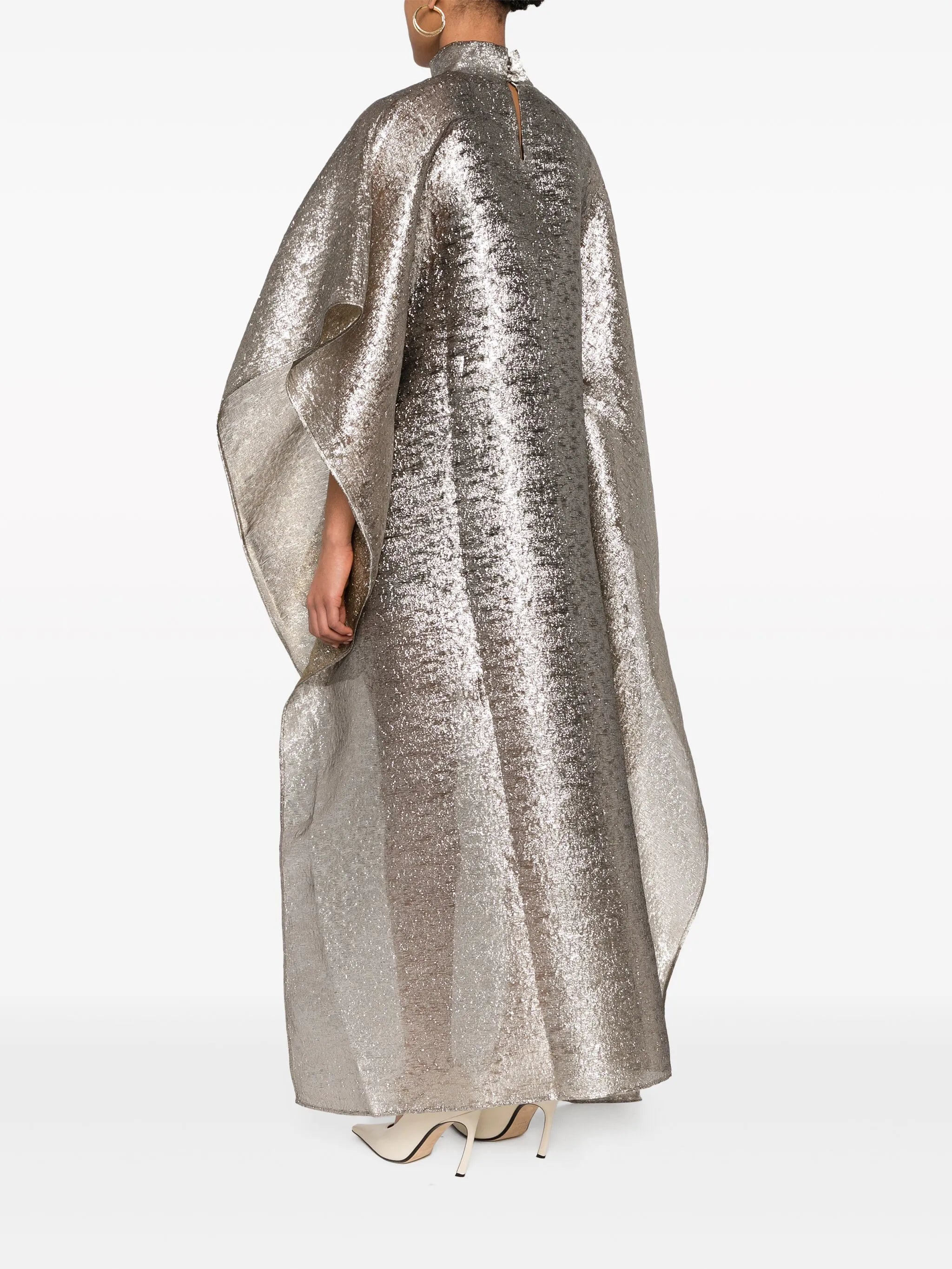 lamé cape dress