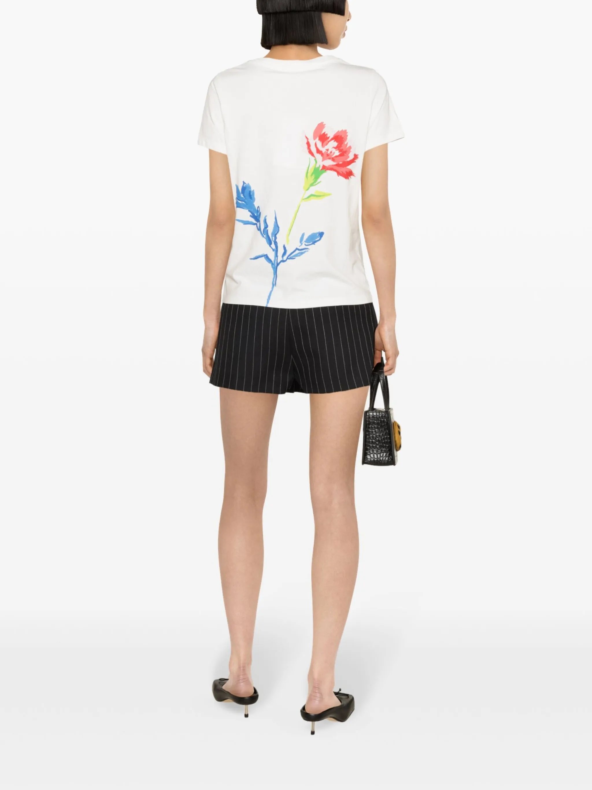Drawn Flower cotton T-shirt