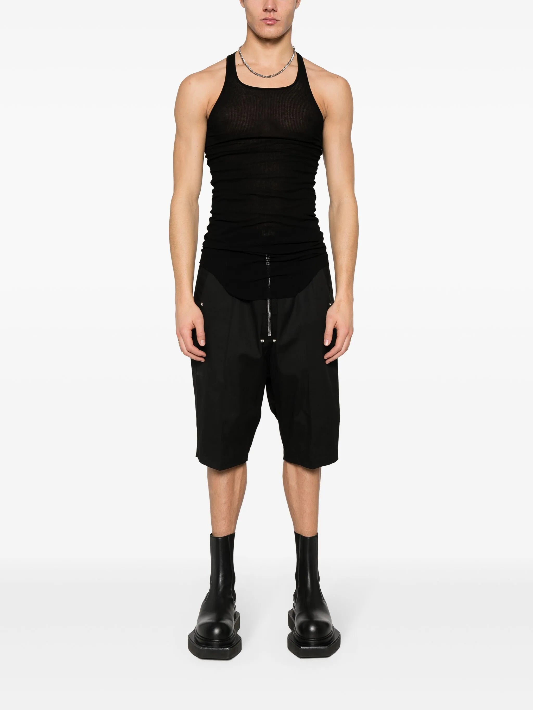 raw-cut ribbed tank top