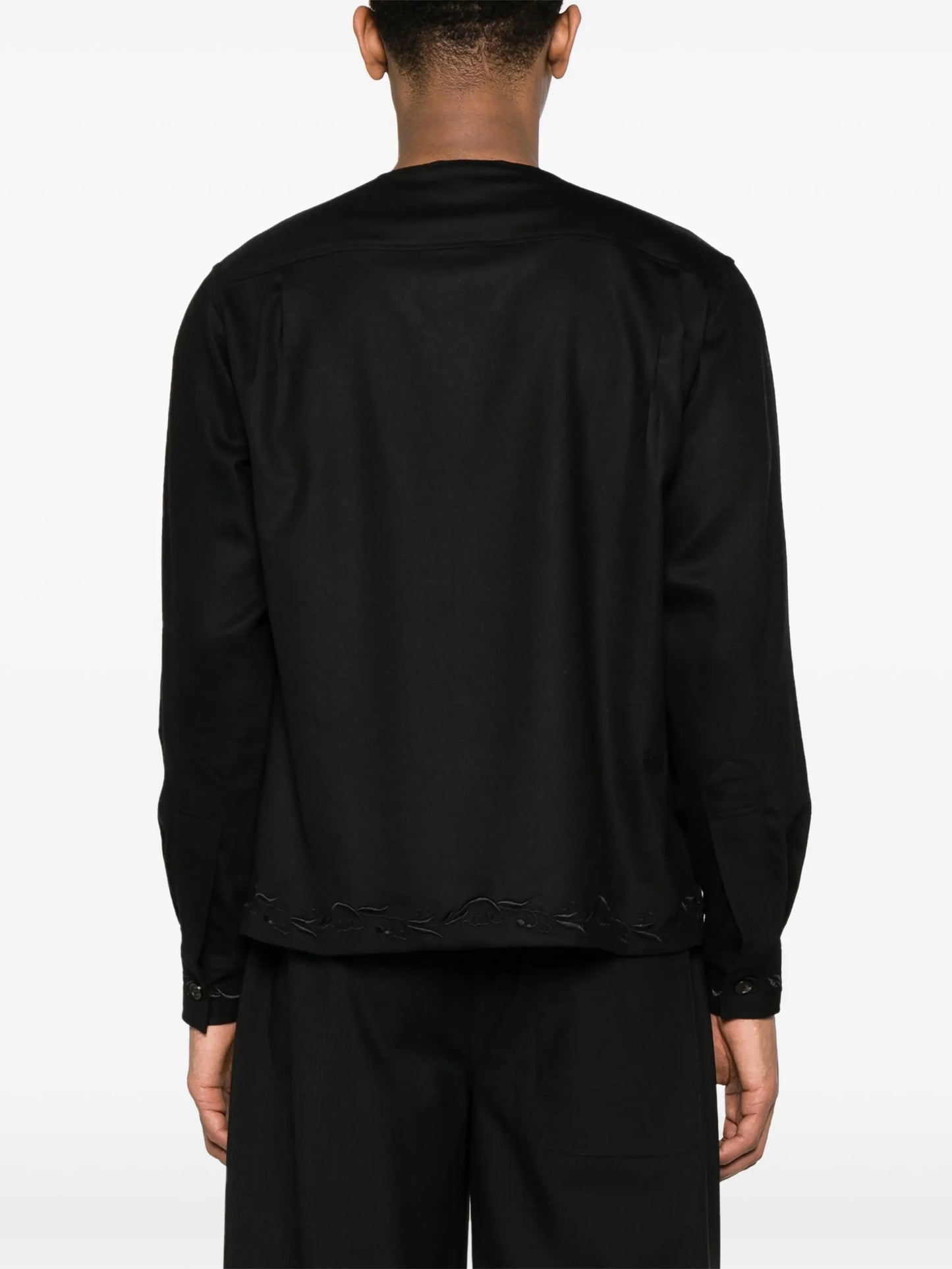 Dumas floral-embroidered twill overshirt