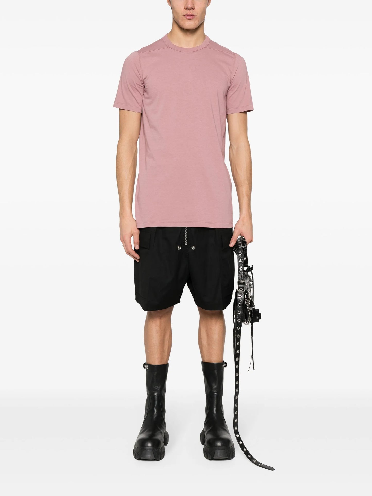 panelled cotton T-shirt