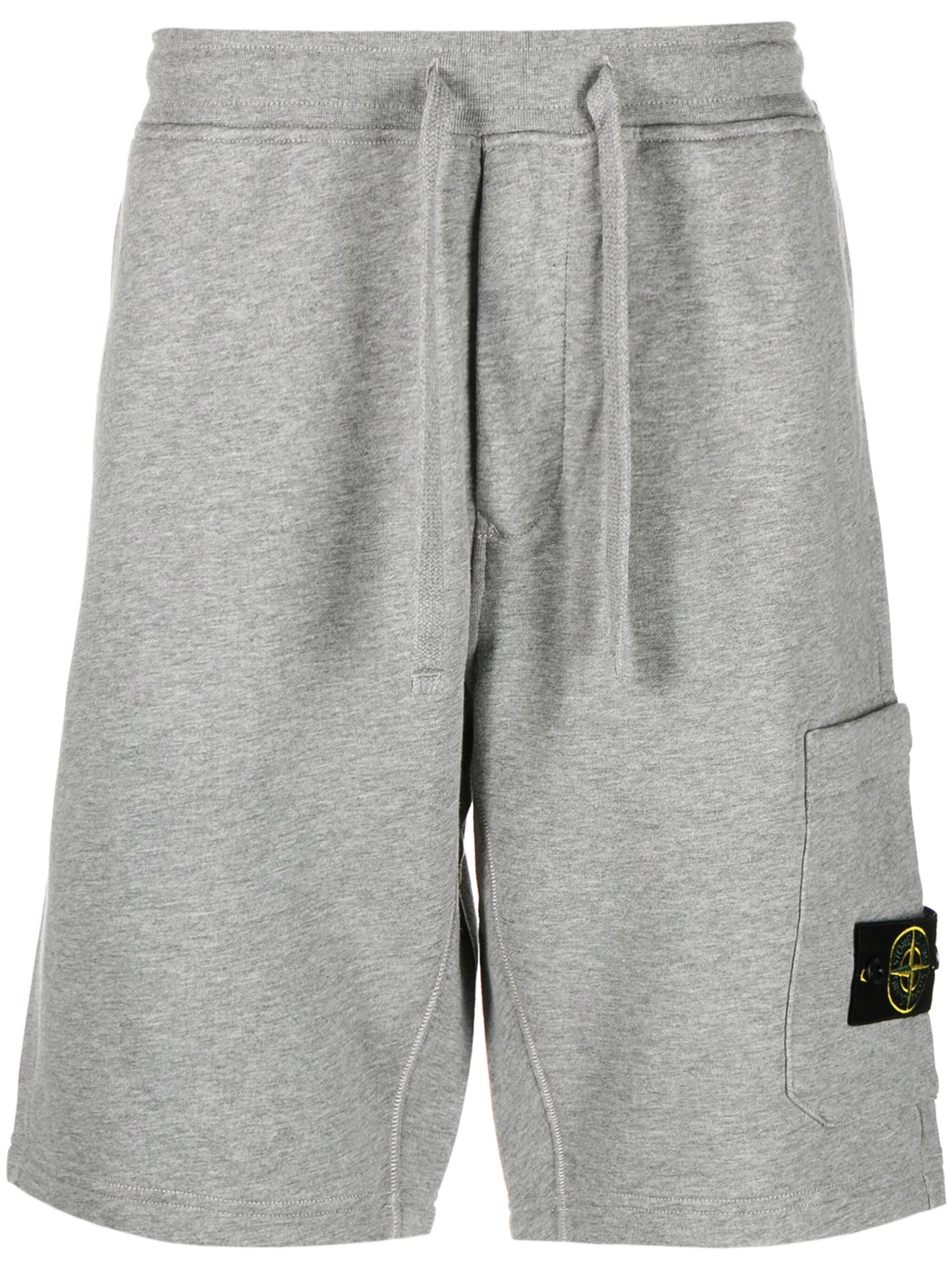 Compass-badge cotton track shorts
