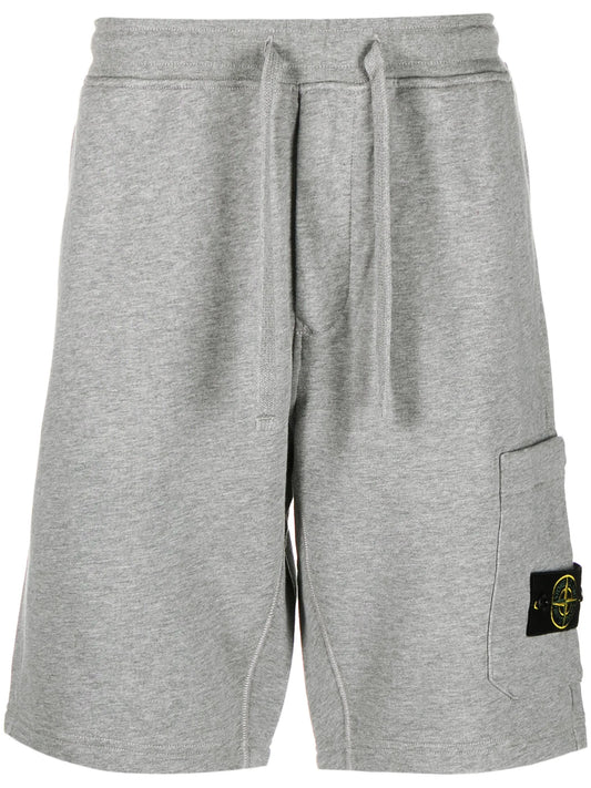 Compass-badge cotton track shorts