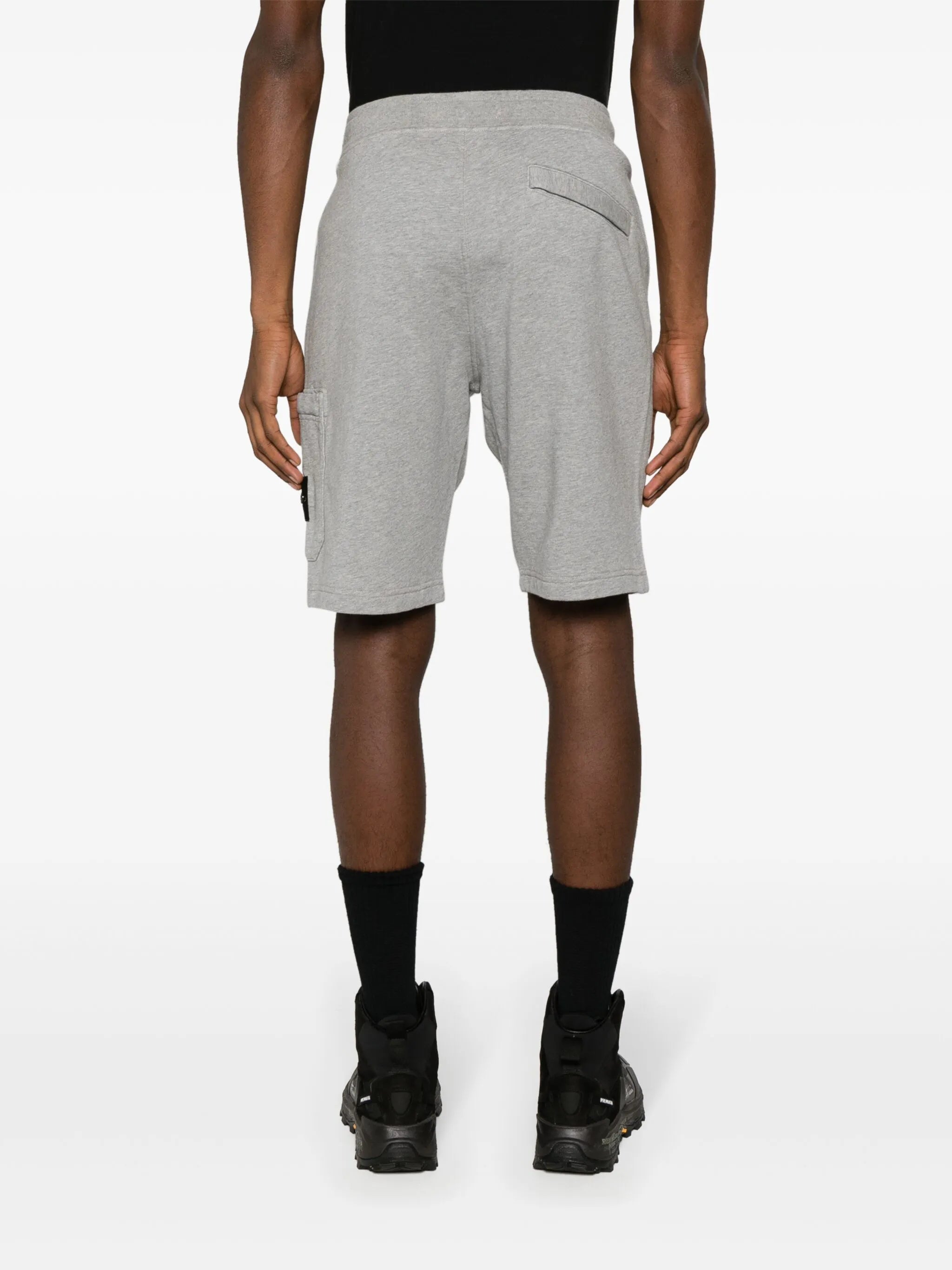 Compass-badge cotton track shorts