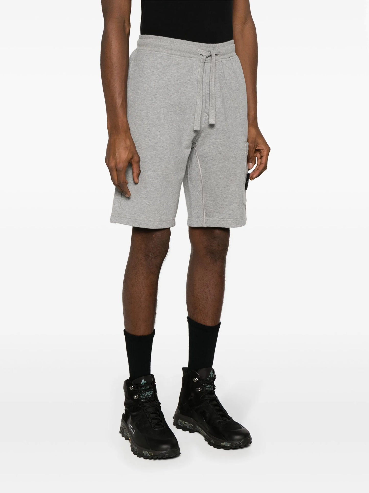 Compass-badge cotton track shorts